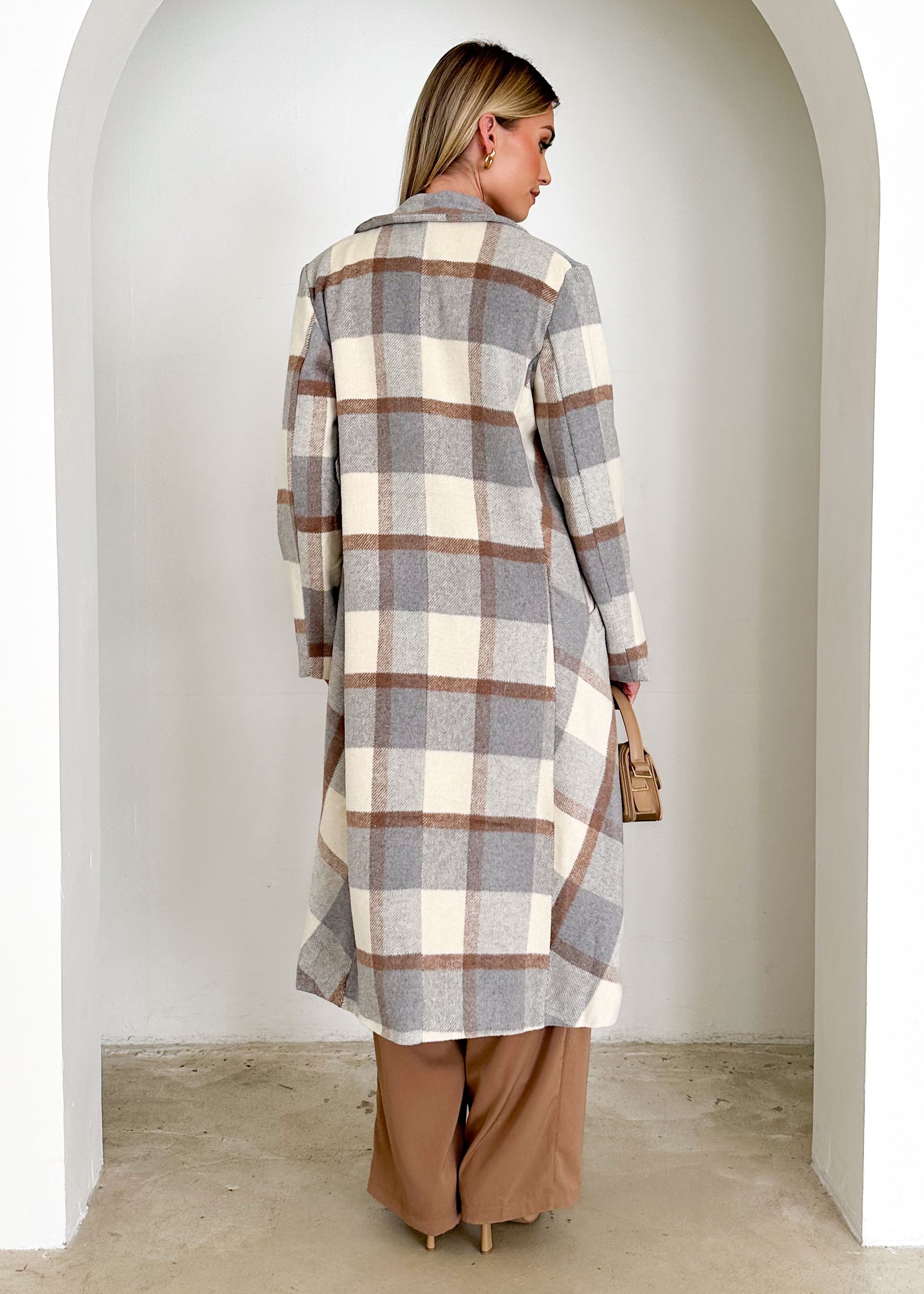 Angelique Coat - Grey Check