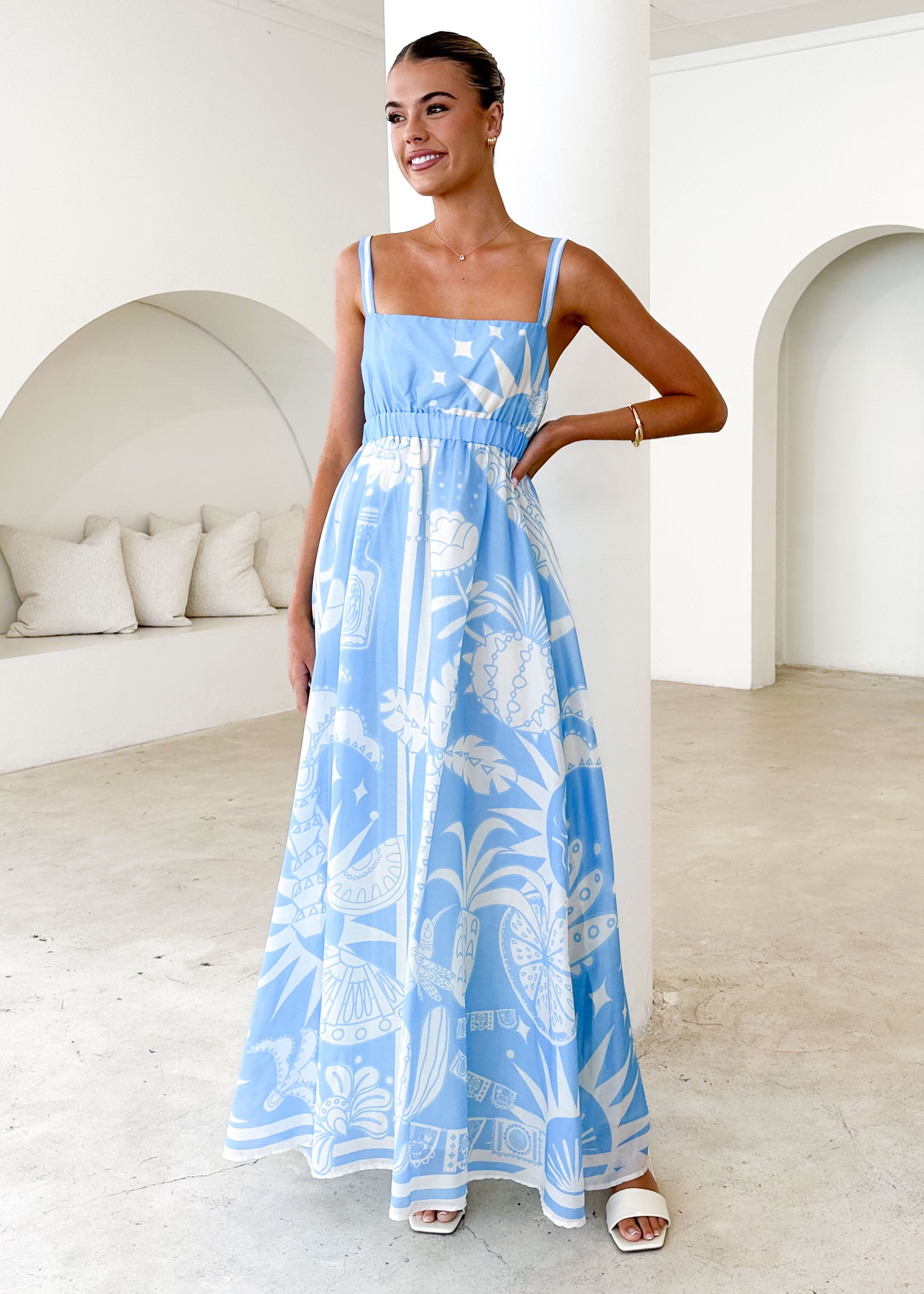 Nerina Maxi Dress - Blue Cabos