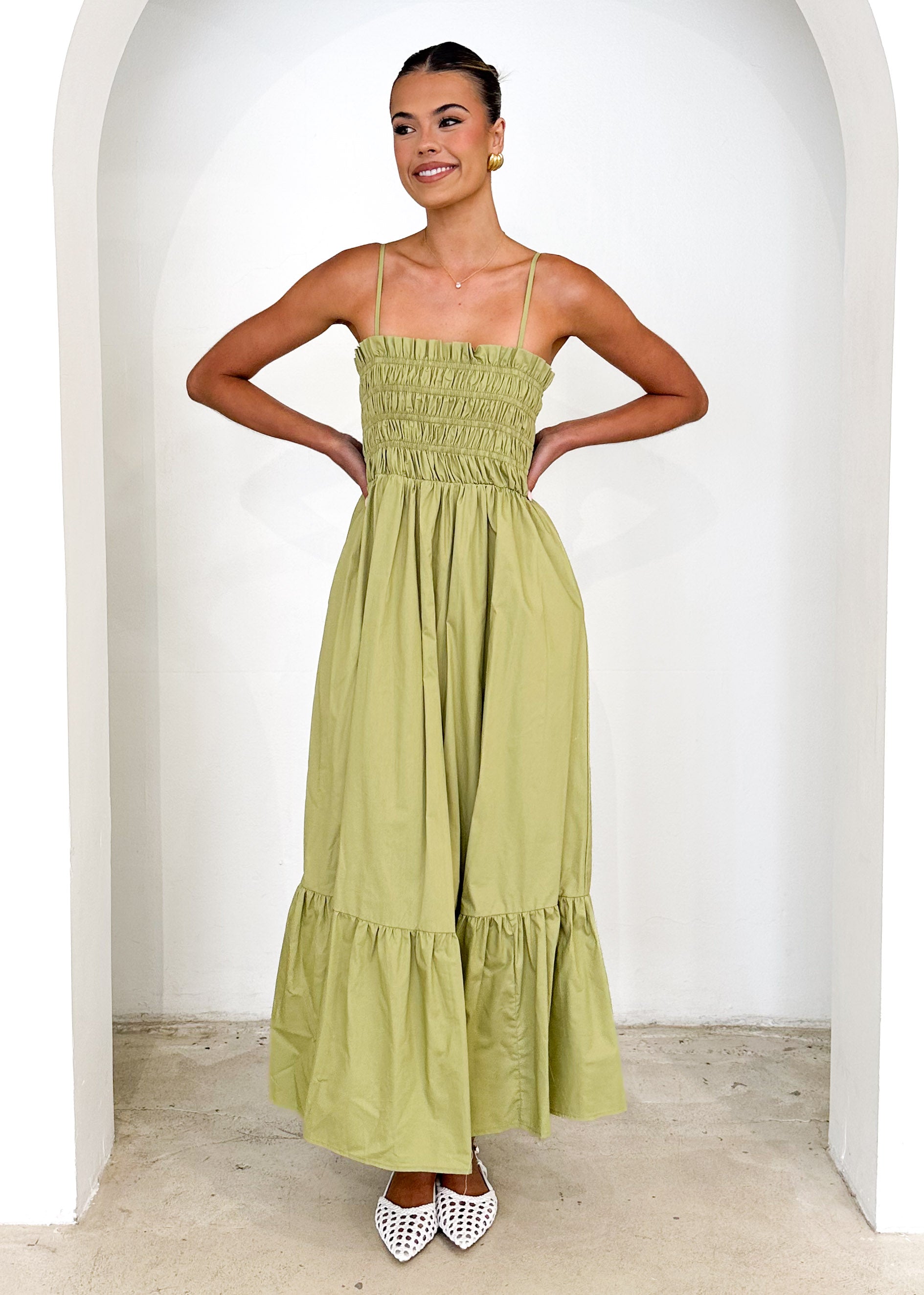 Maple Maxi Dress - Pistachio