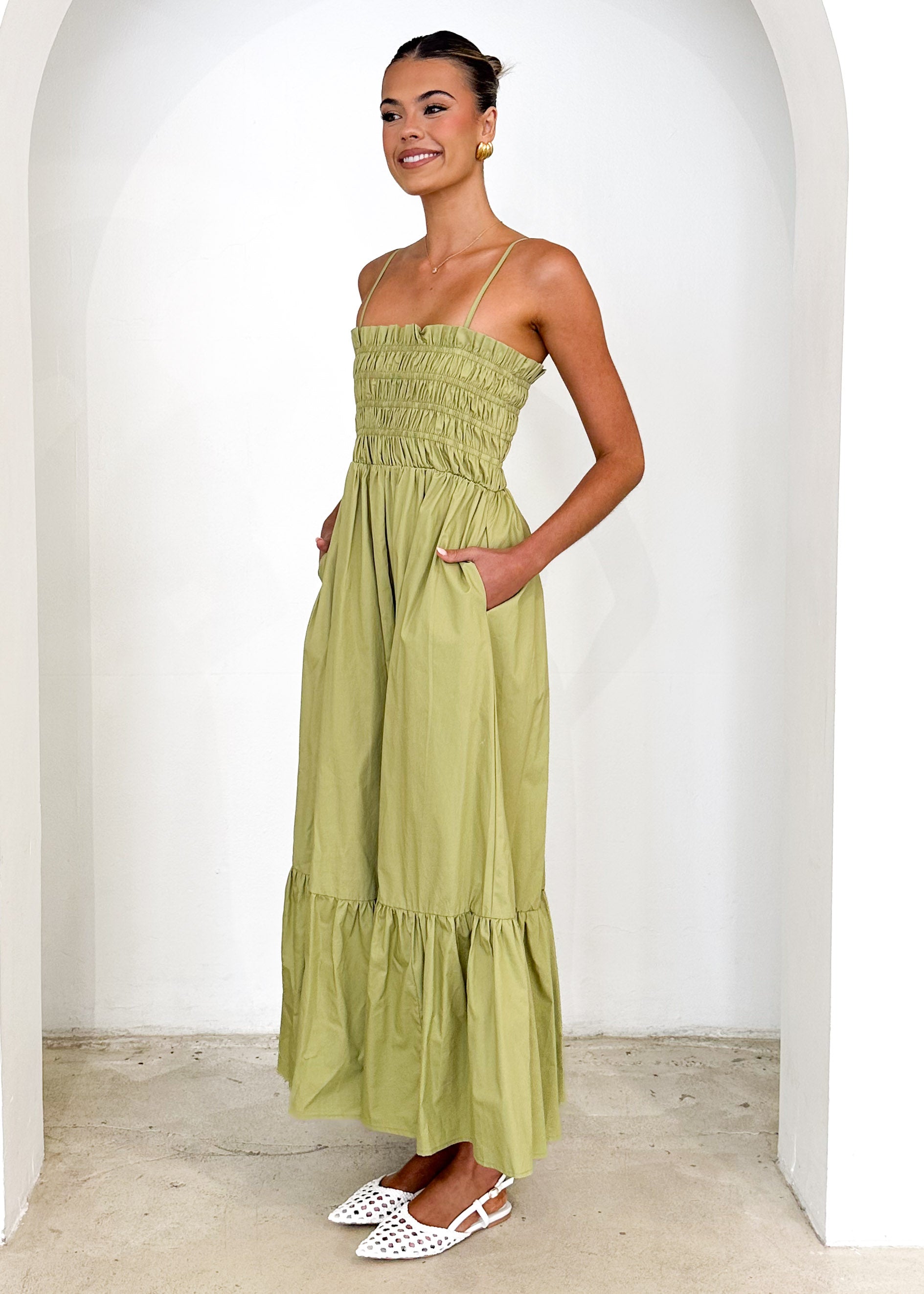 Maple Maxi Dress - Pistachio