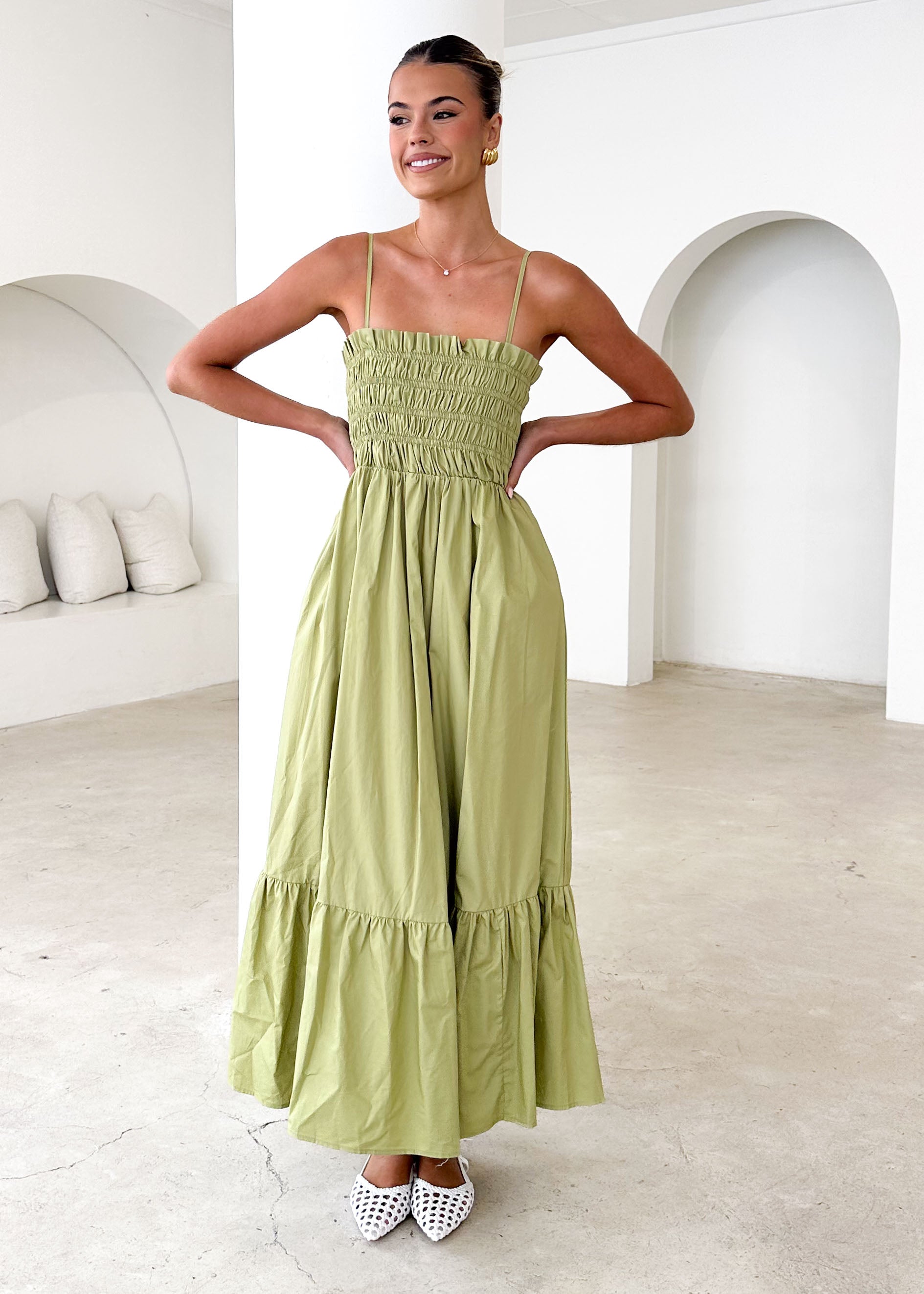 Maple Maxi Dress - Pistachio