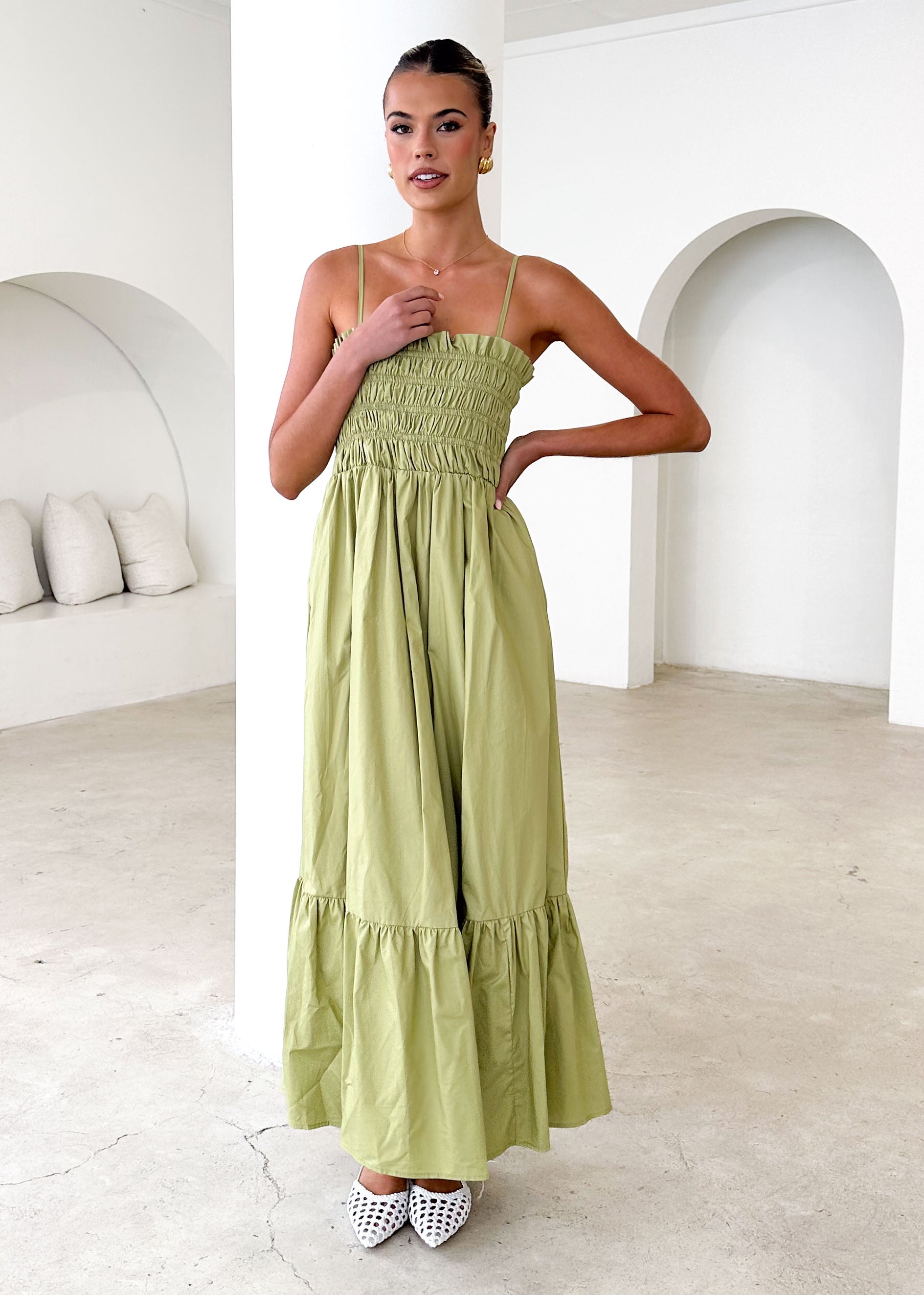 Maple Maxi Dress - Pistachio