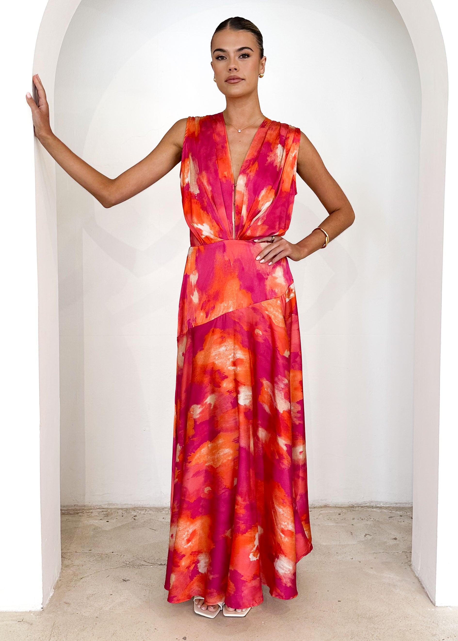 Divinity Maxi Dress - Magenta Splash