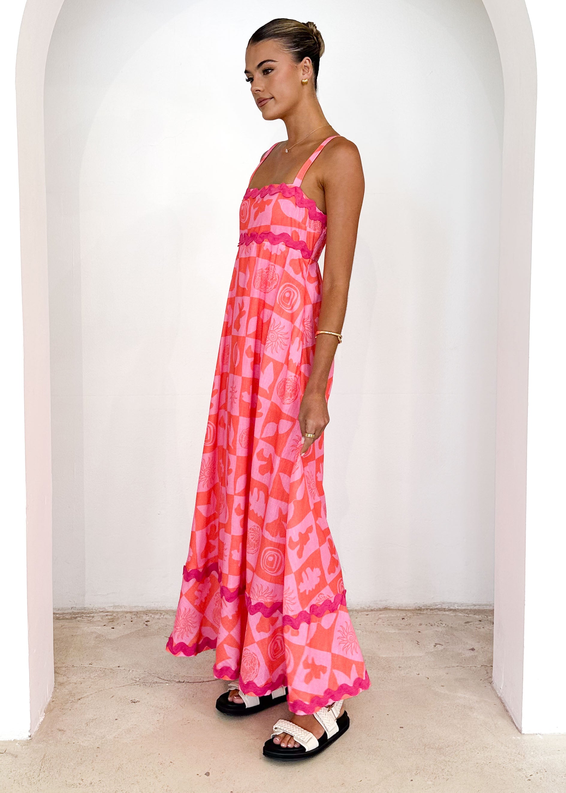 Breezy Maxi Dress - Pink Abstract