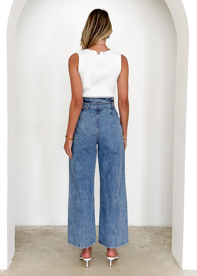 Gwen Paperbag Jeans - Blue