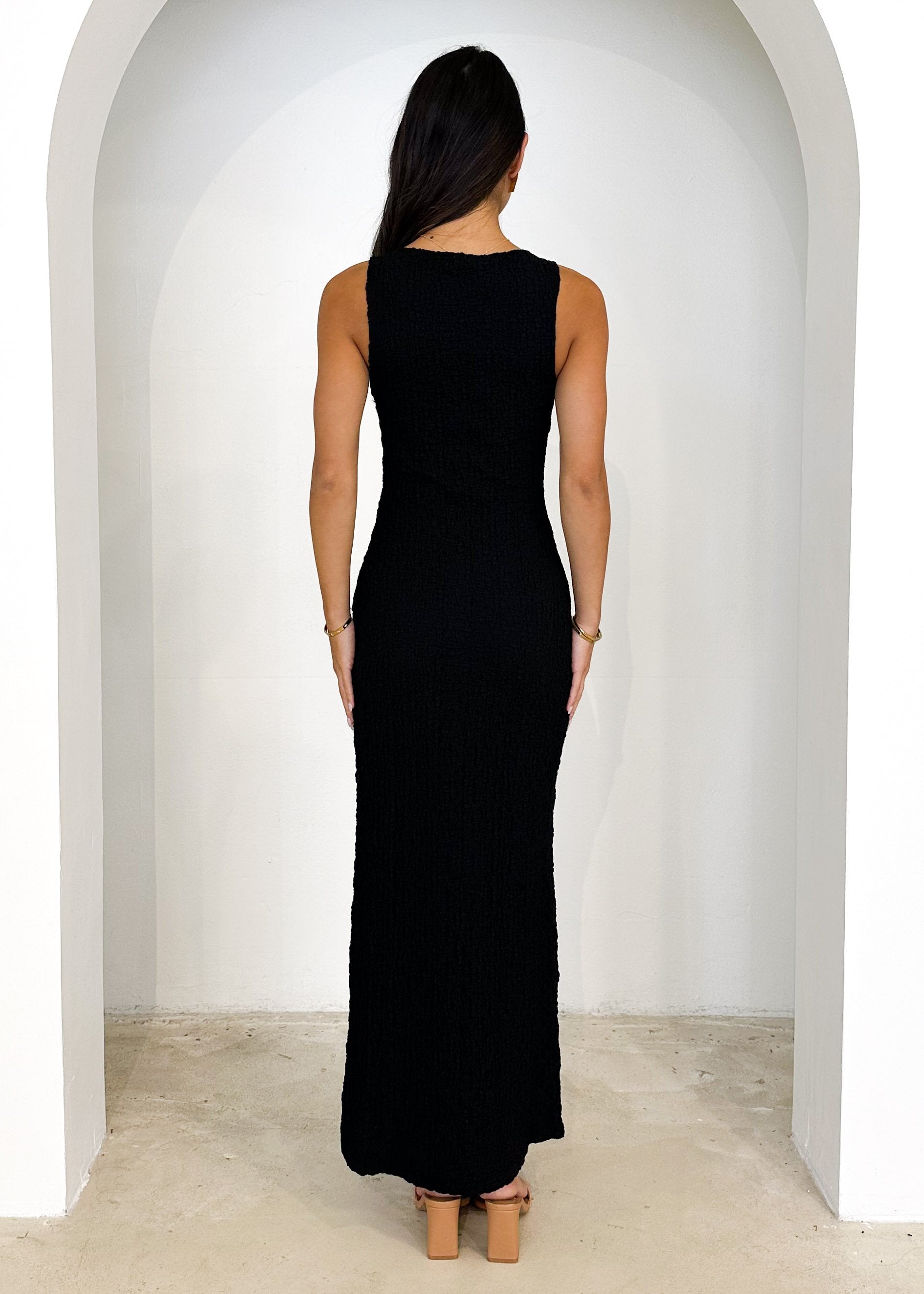 Mecroe Knit Maxi Dress - Black