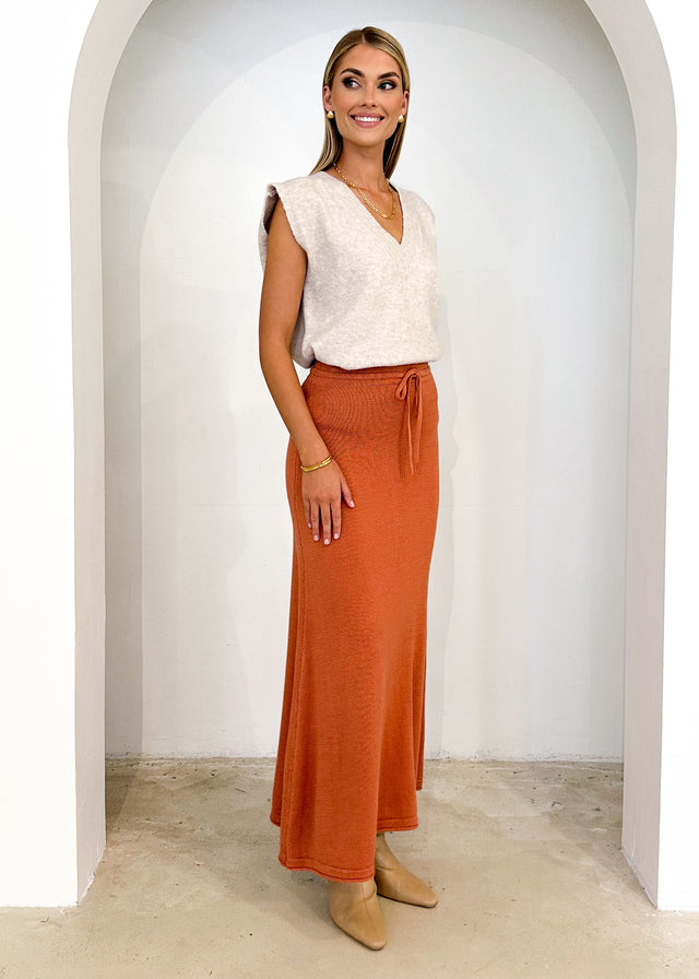 Emerson Knit Maxi Skirt - Cinnamon