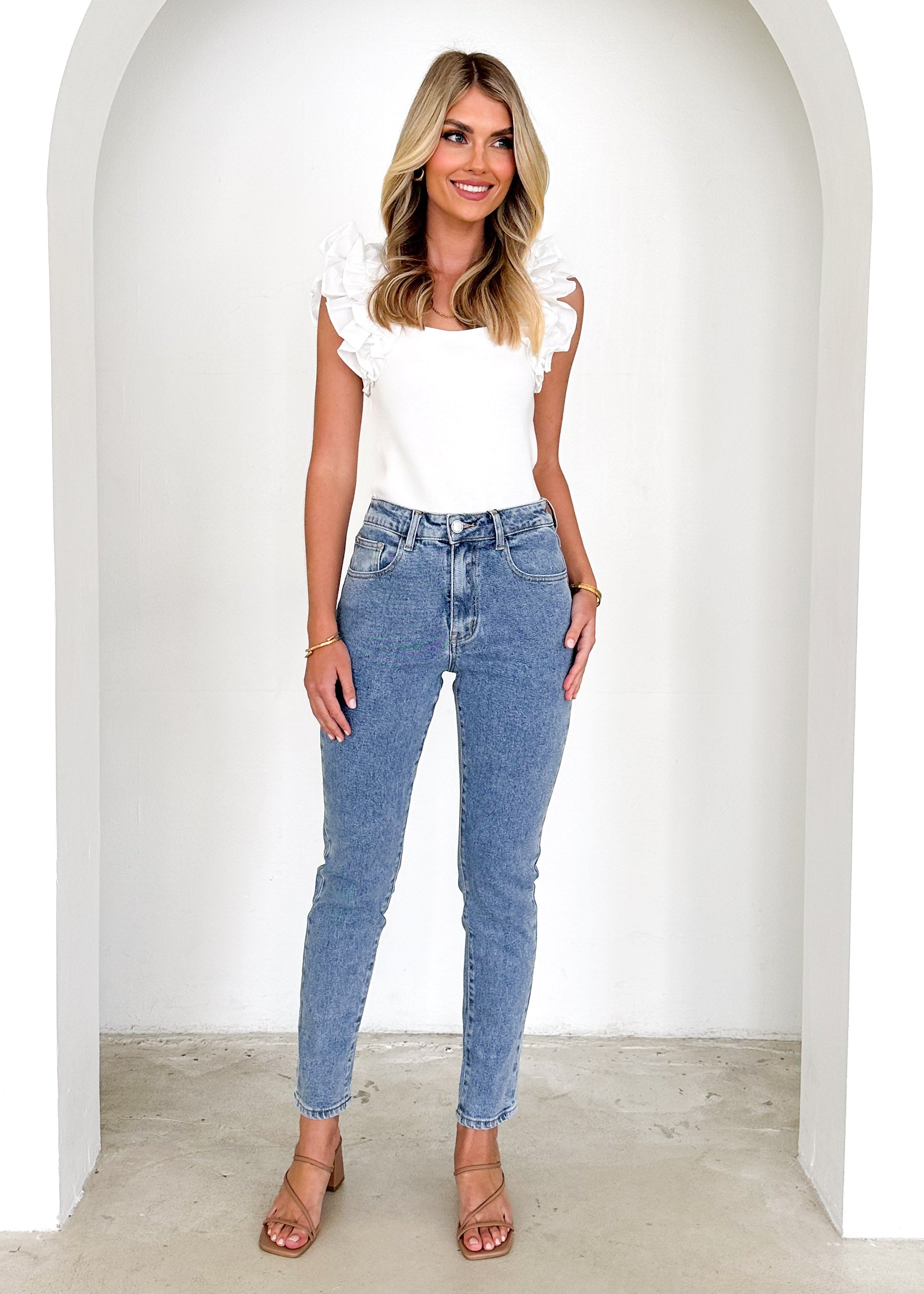 Blaire Mom Jeans - Mid Blue