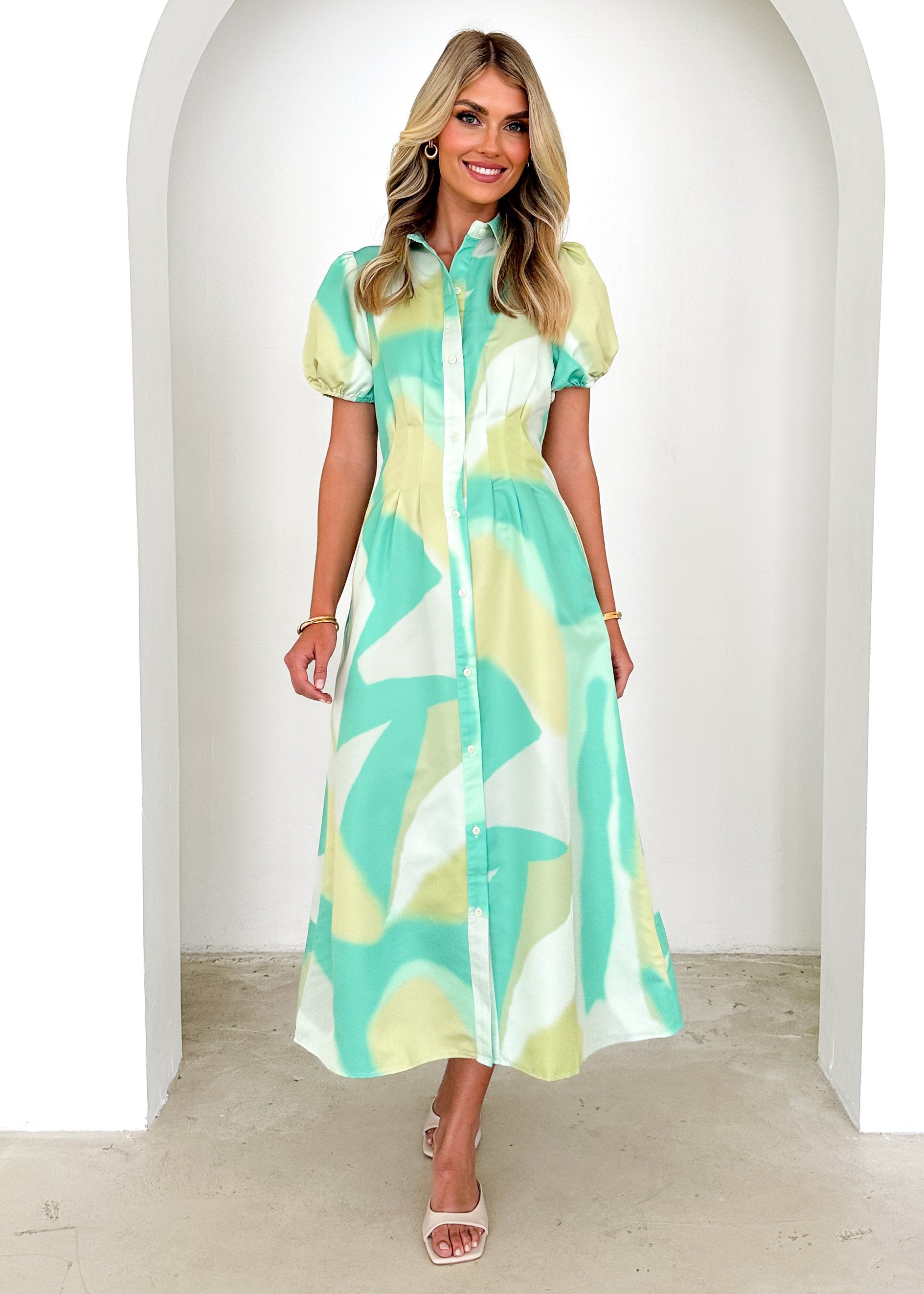 Willoe Midi Dress - Lime Splash