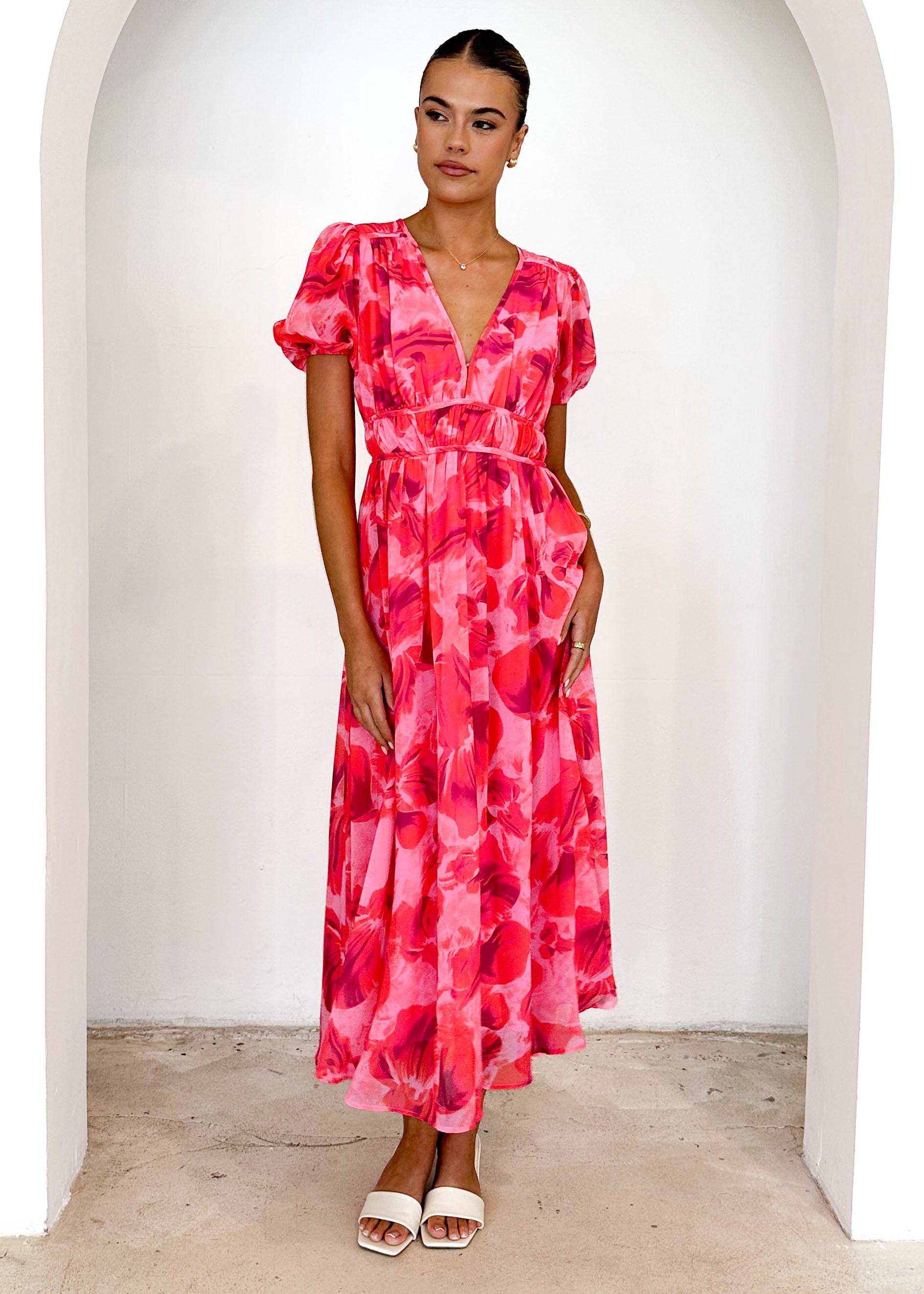 Wynne Maxi Dress - Magenta Floral