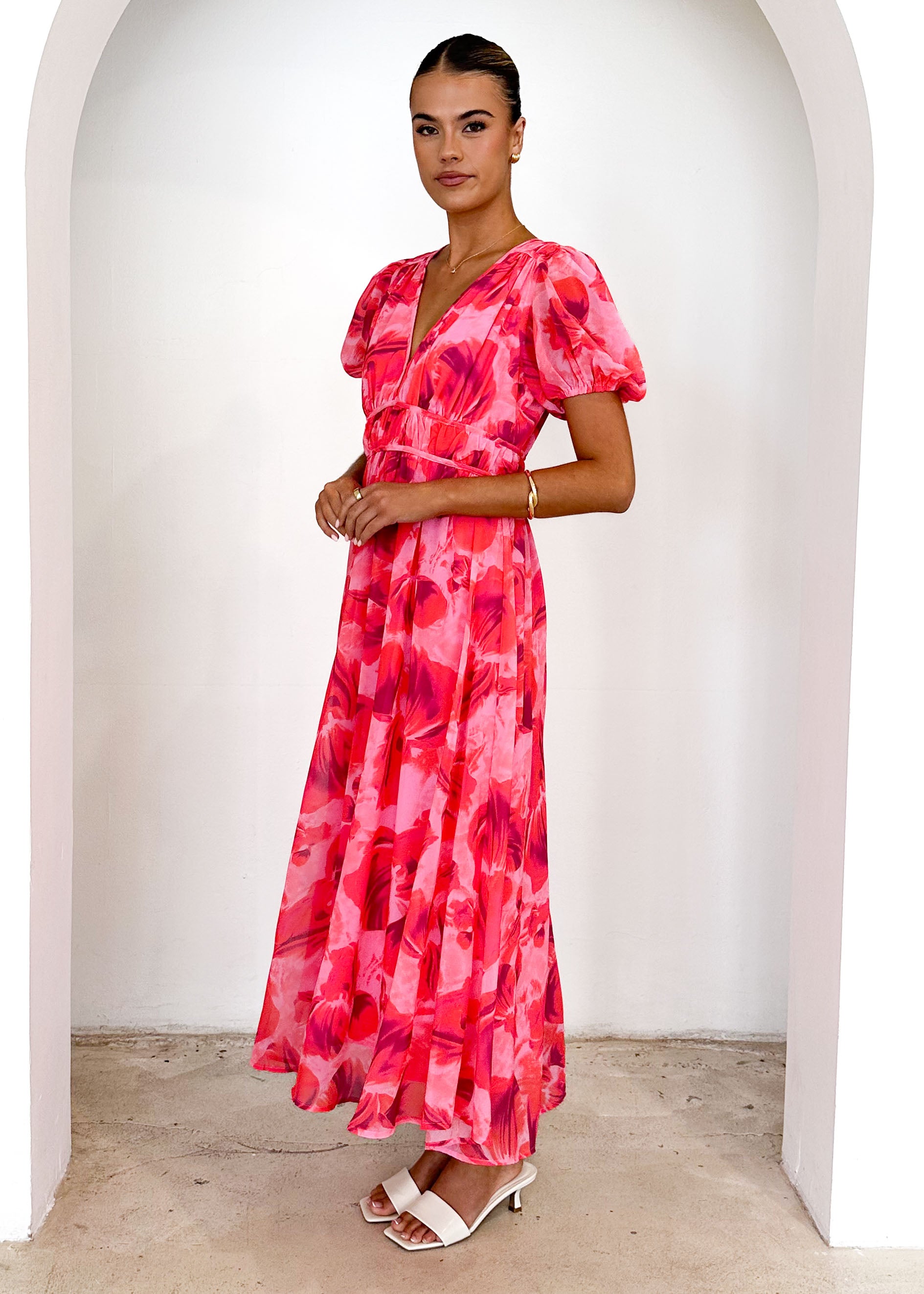 Wynne Maxi Dress - Magenta Floral