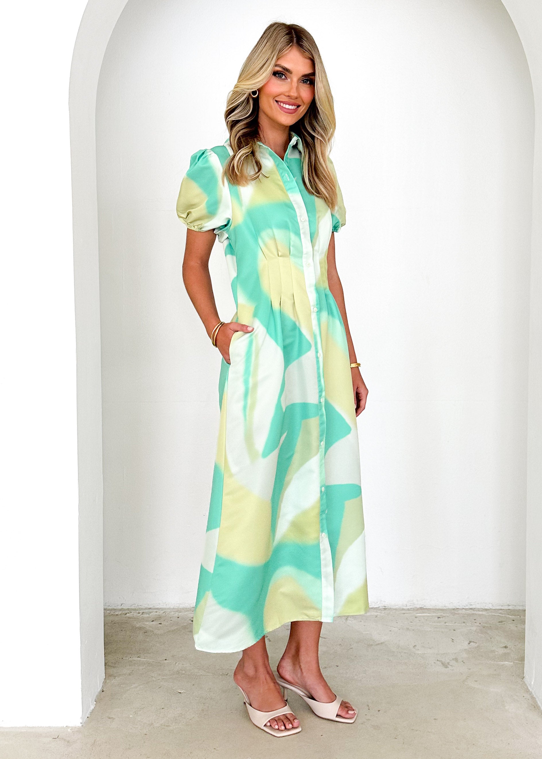 Willoe Midi Dress - Lime Splash