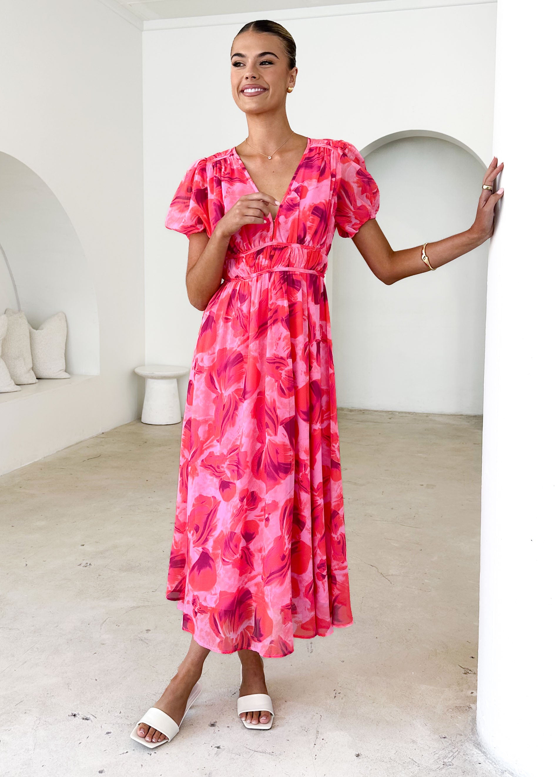 Wynne Maxi Dress - Magenta Floral