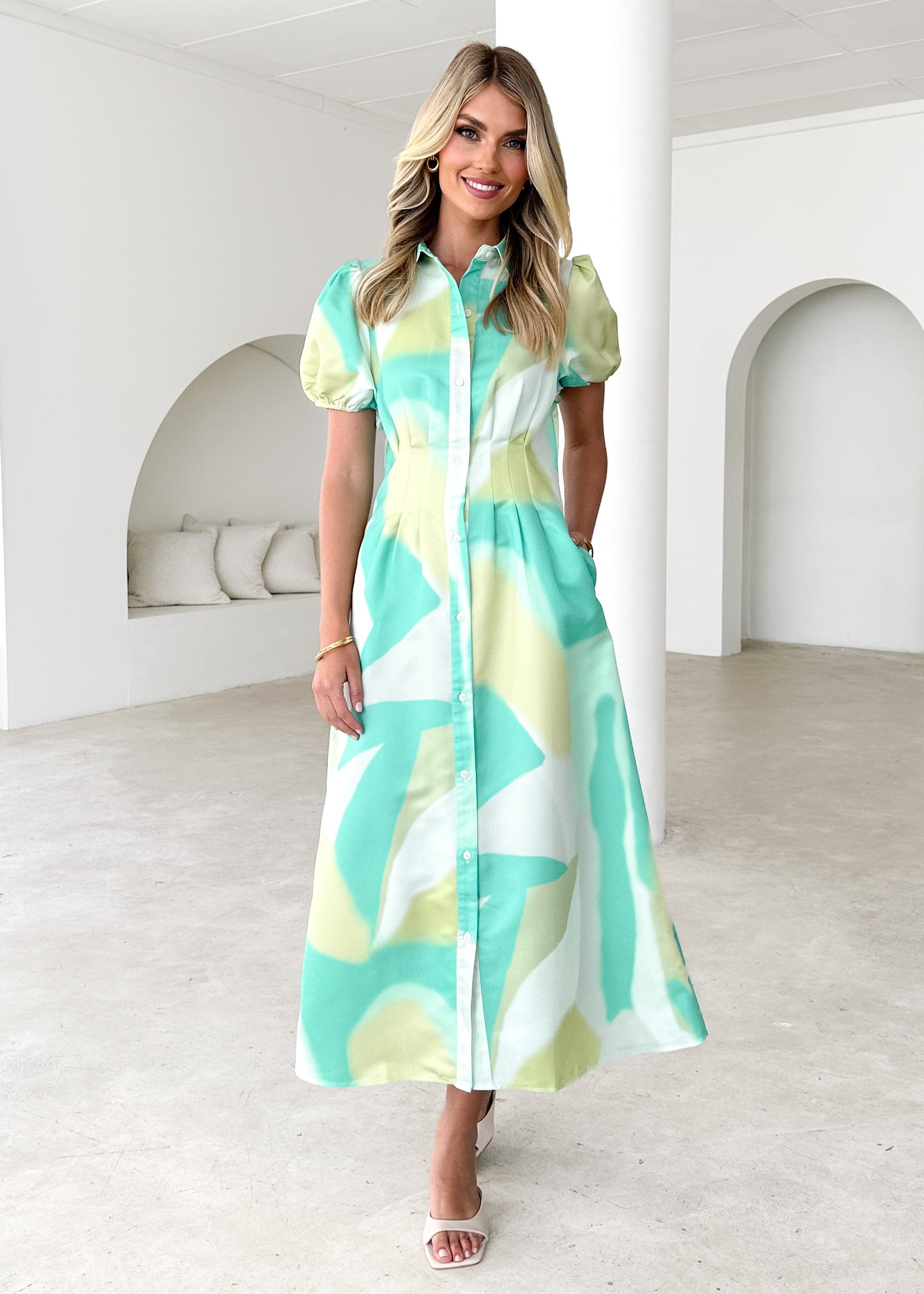 Willoe Midi Dress - Lime Splash