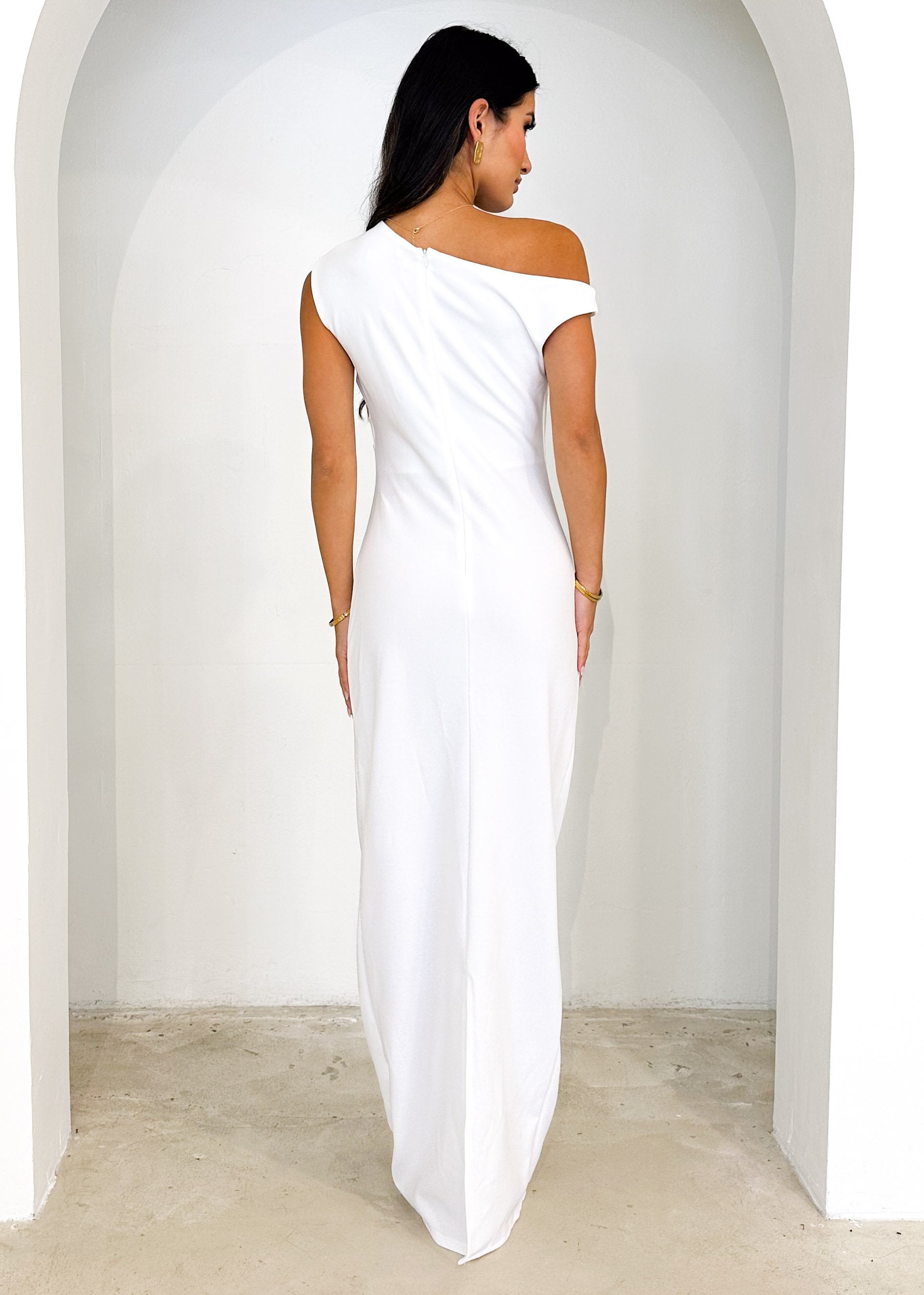 Carmella One Shoulder Maxi Dress - Off White