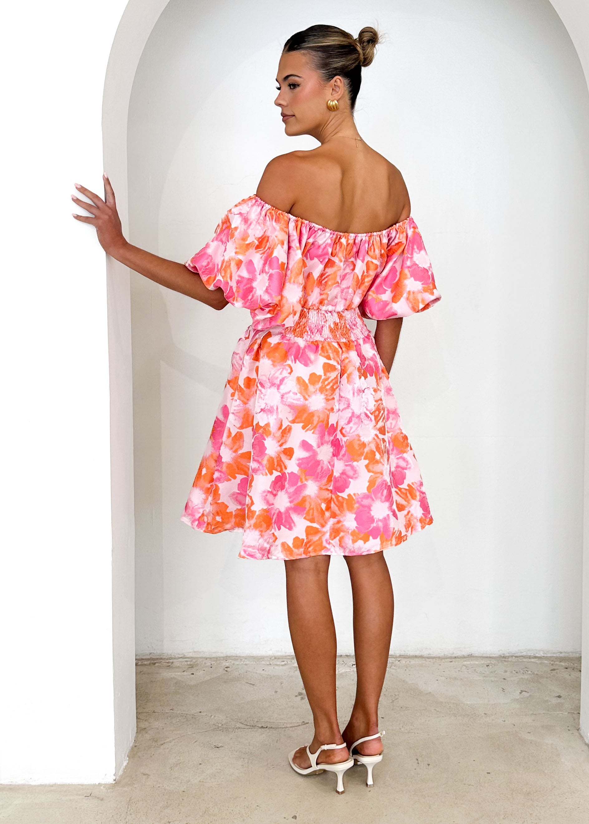 Xena Off Shoulder Dress - Sunset Floral