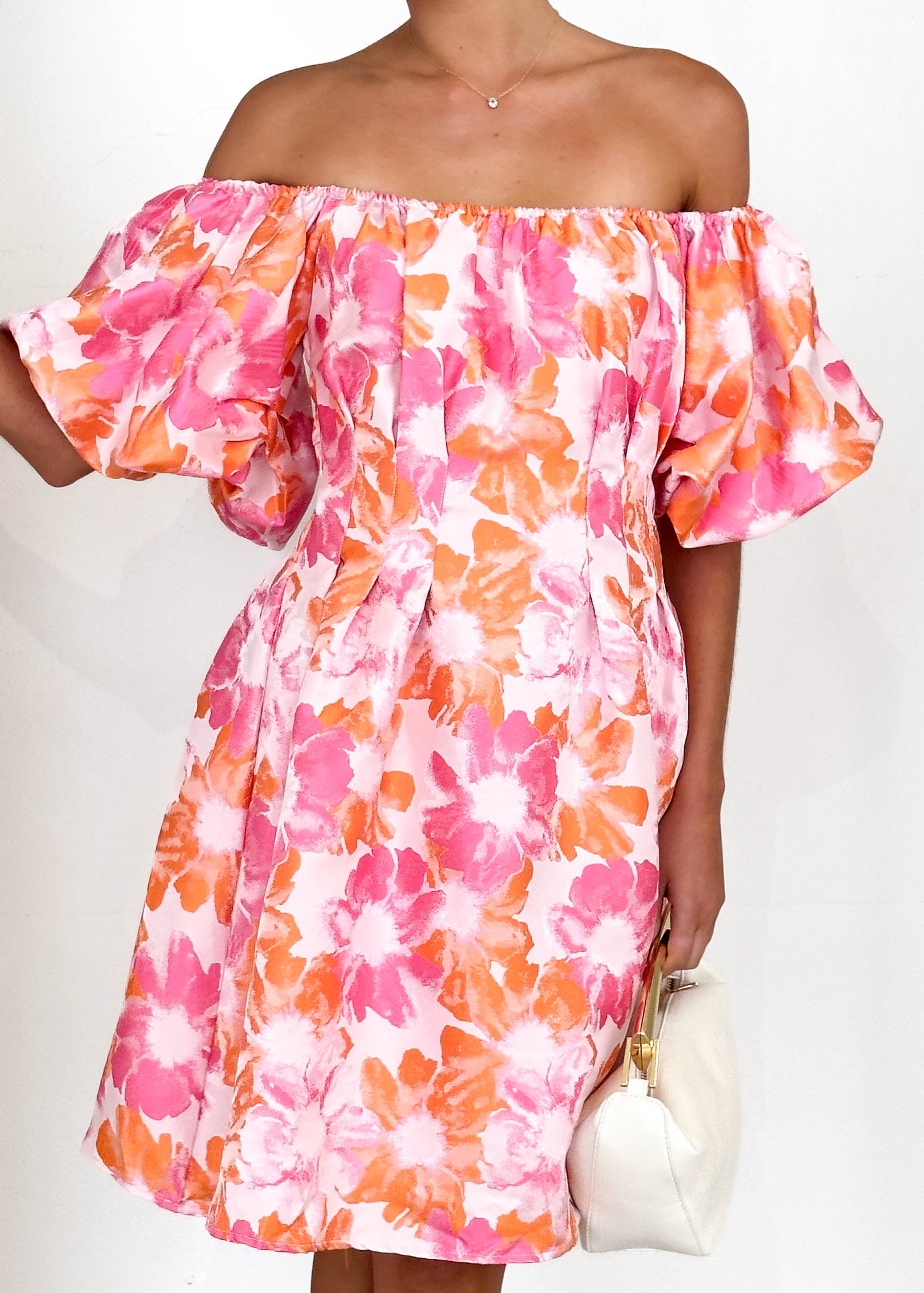 Xena Off Shoulder Dress - Sunset Floral