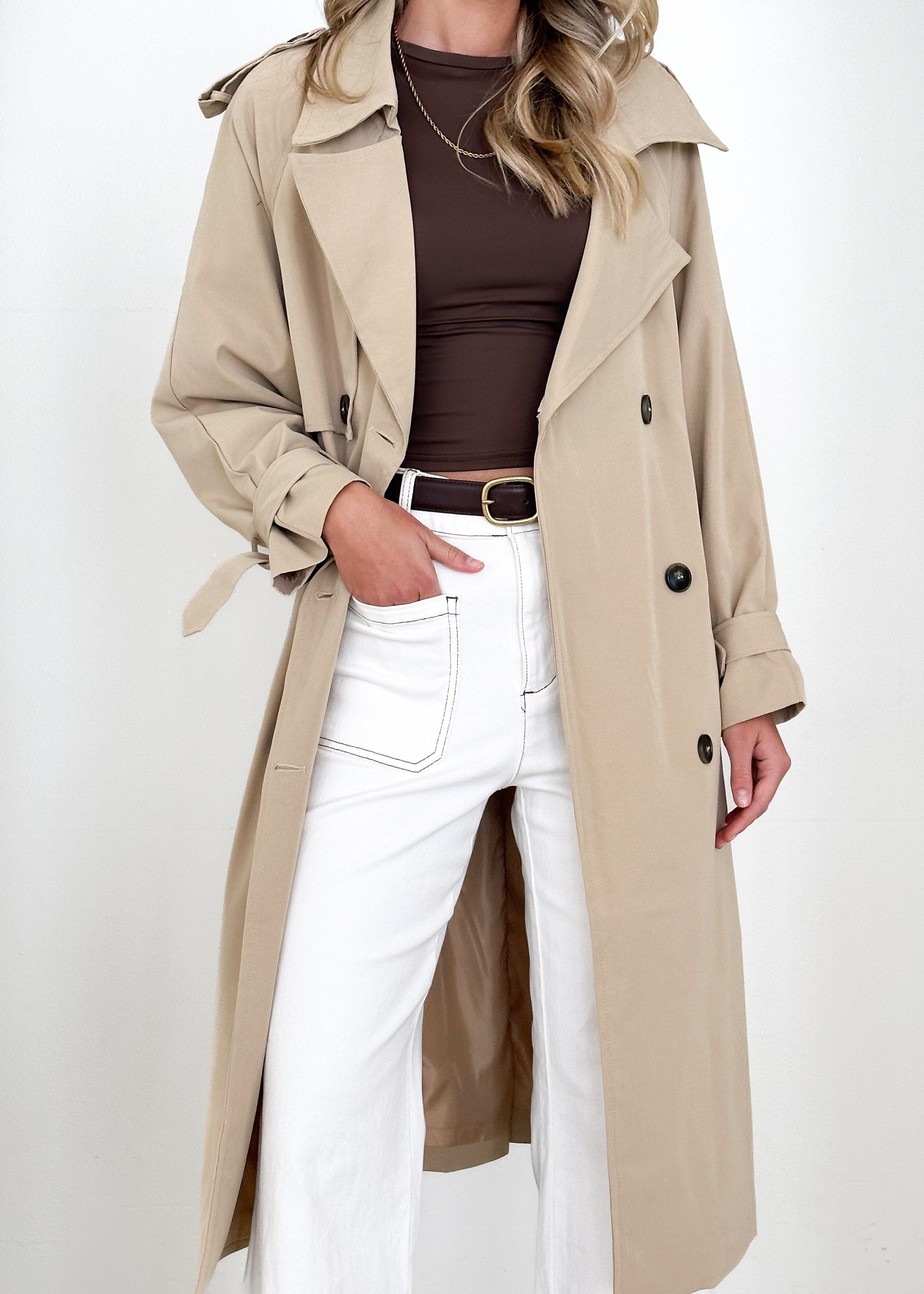 Taffie Trench Coat - Beige