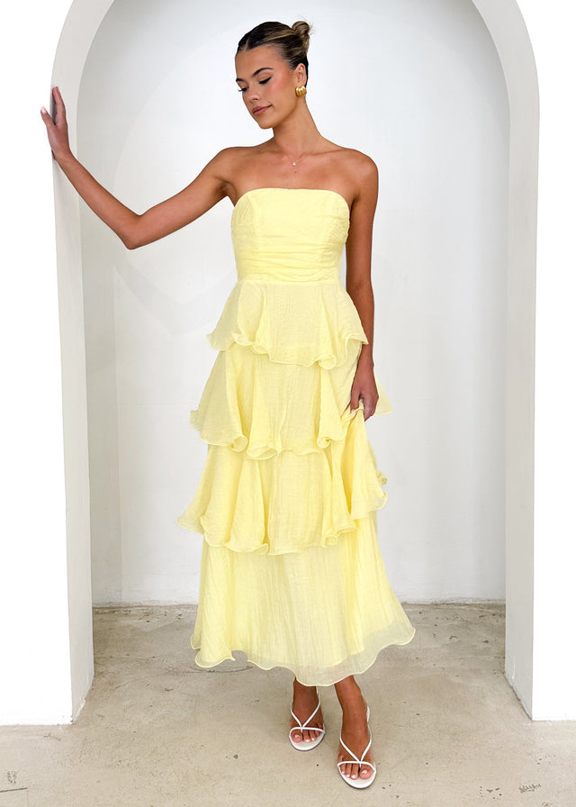 Neo Strapless Maxi Dress - Lemon