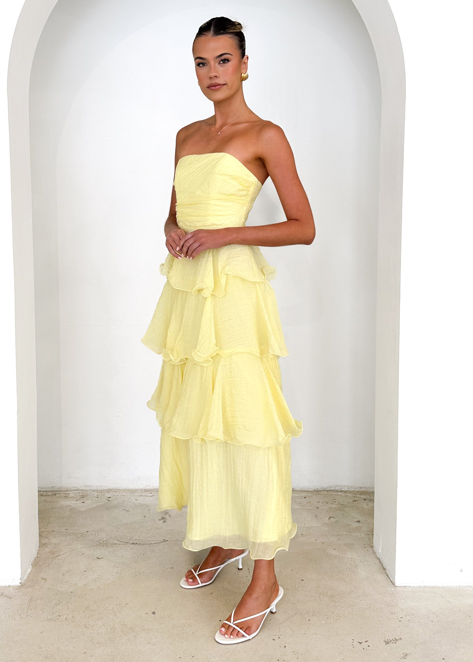 Neo Strapless Maxi Dress - Lemon