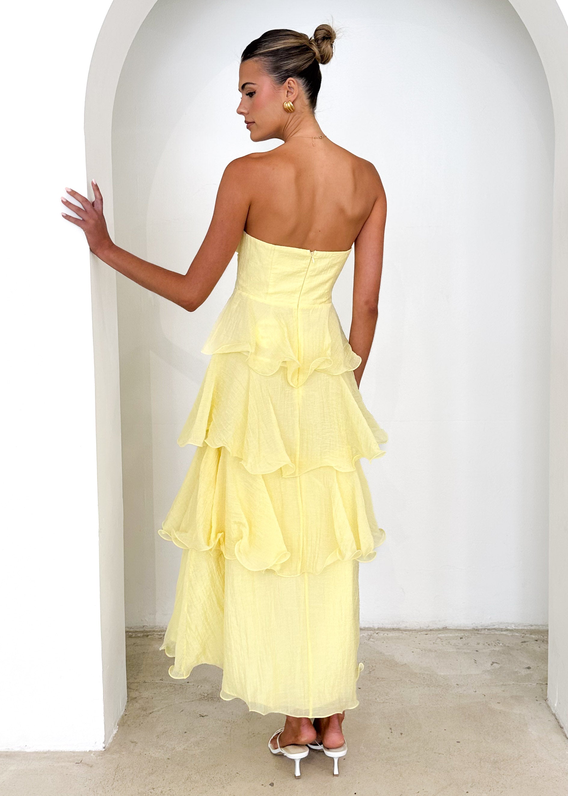 Neo Strapless Maxi Dress - Lemon