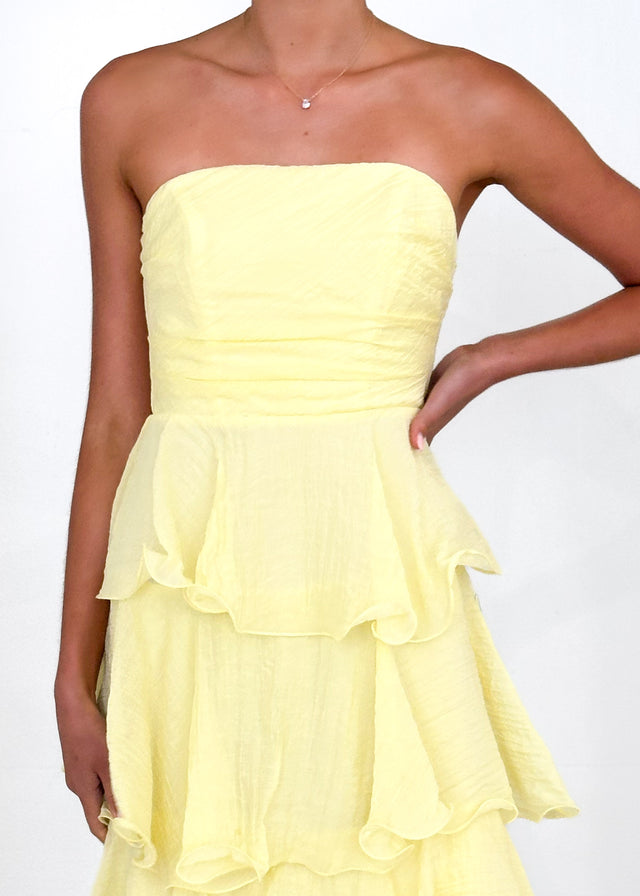 Neo Strapless Maxi Dress - Lemon