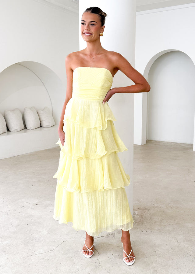 Neo Strapless Maxi Dress - Lemon