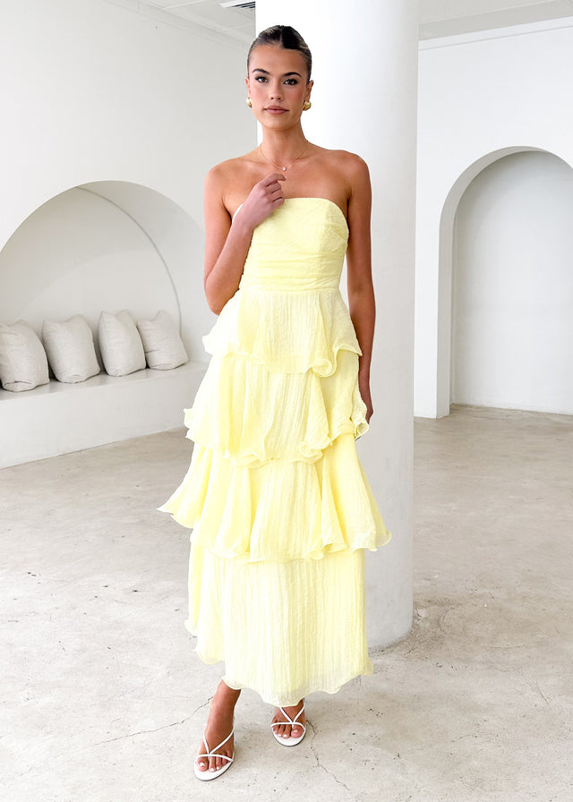 Neo Strapless Maxi Dress - Lemon