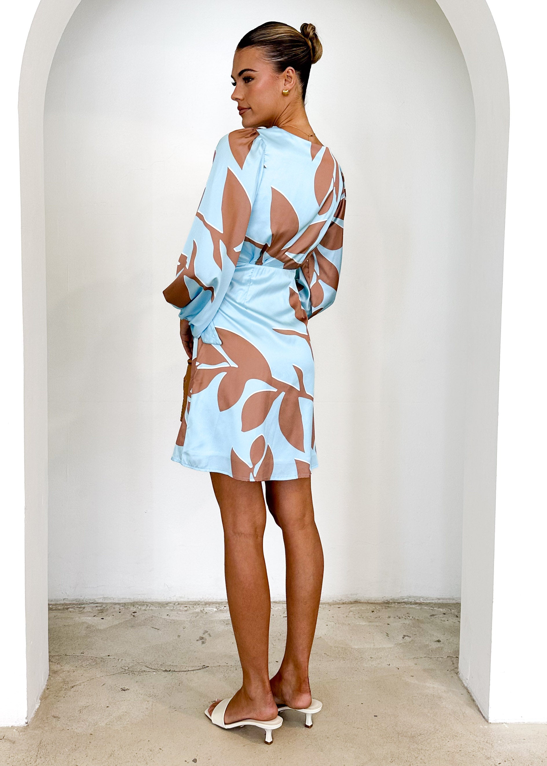 Loqsta Dress - Aqua Leaf