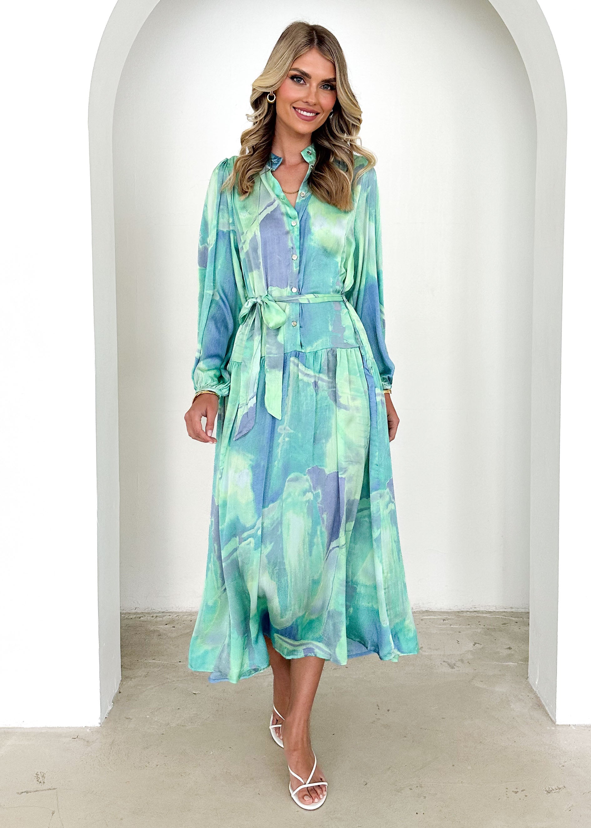 Retta Maxi Dress - Lime Splash