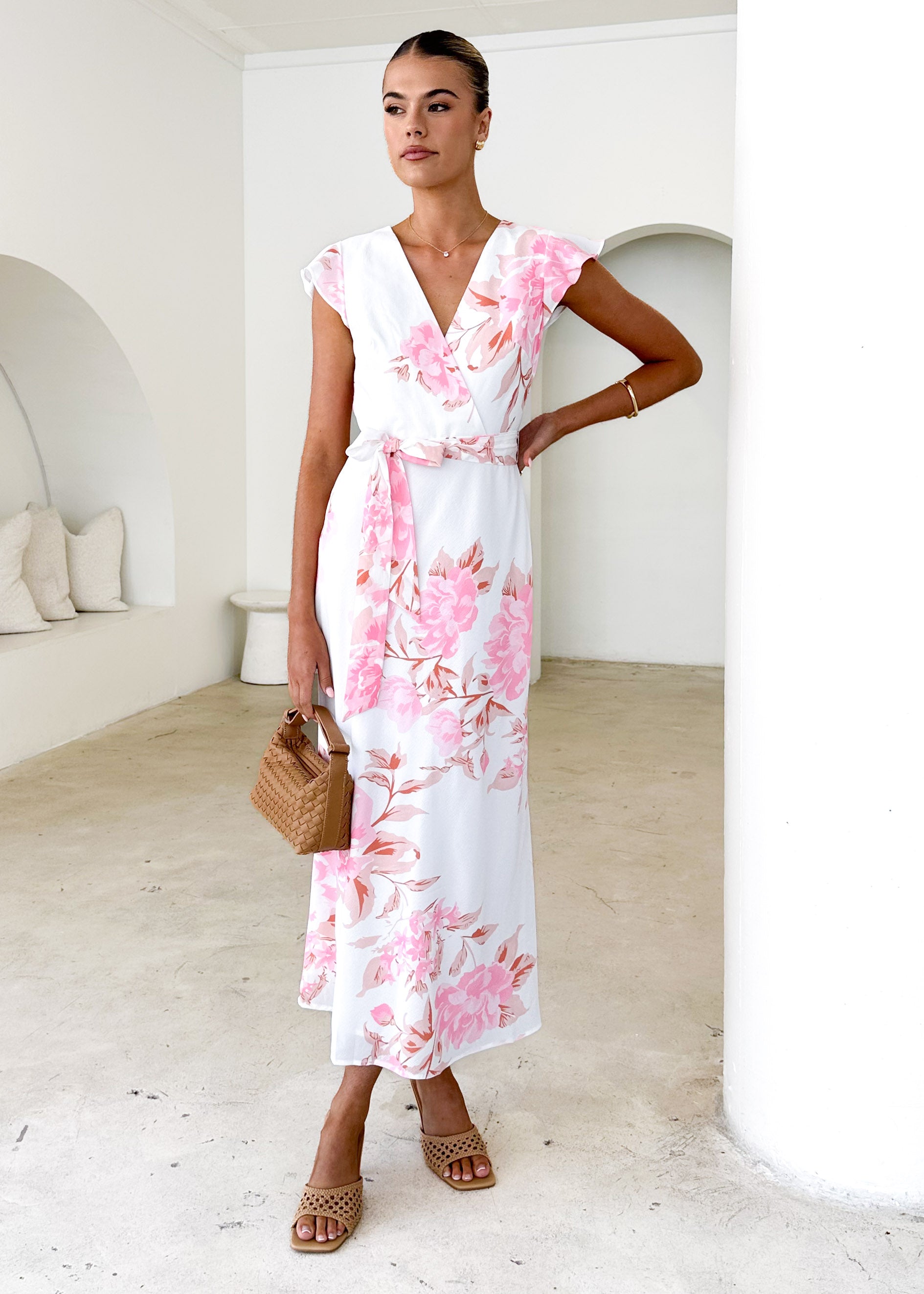 Graceless Midi Dress - Pink Floral