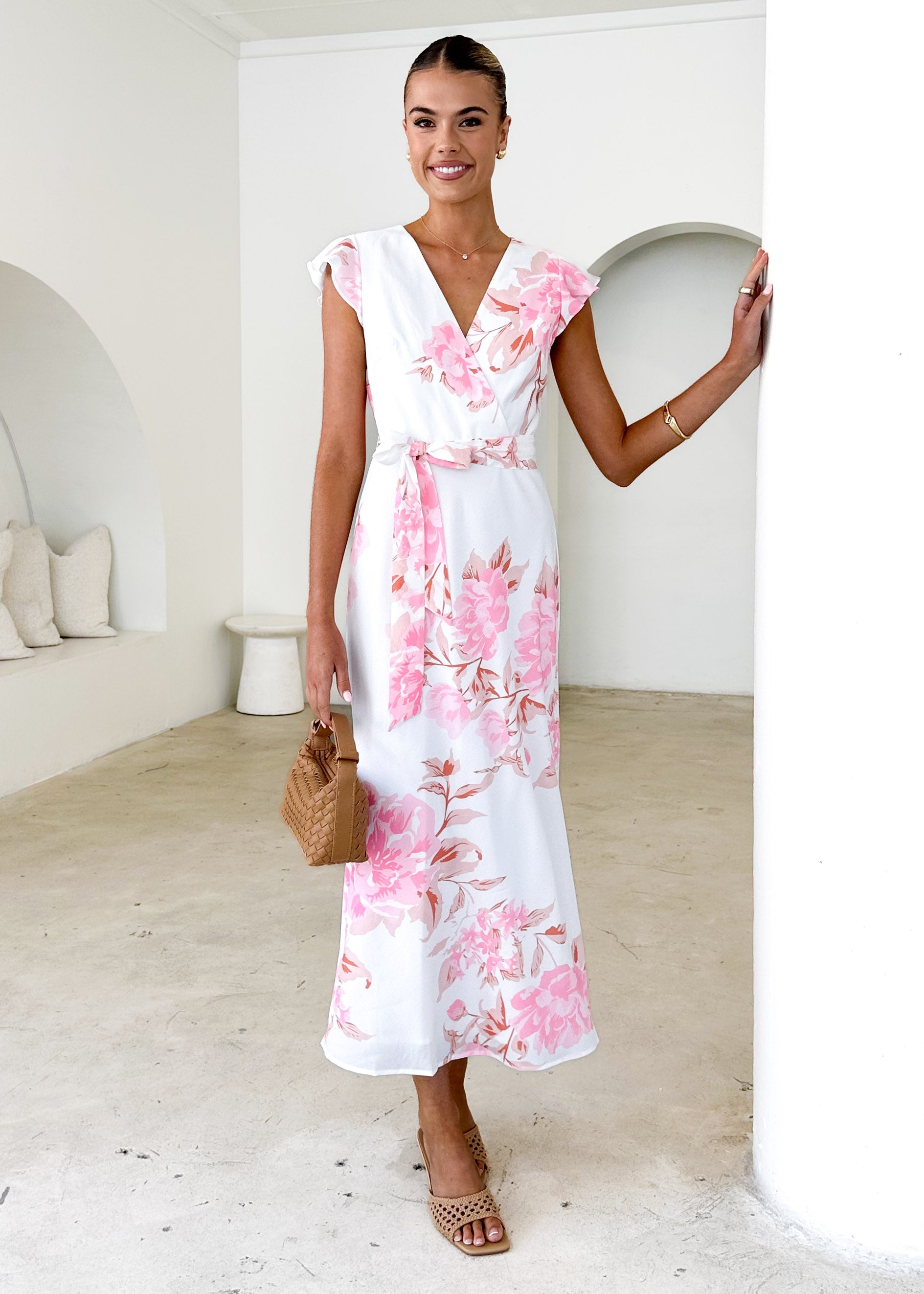 Graceless Midi Dress - Pink Floral