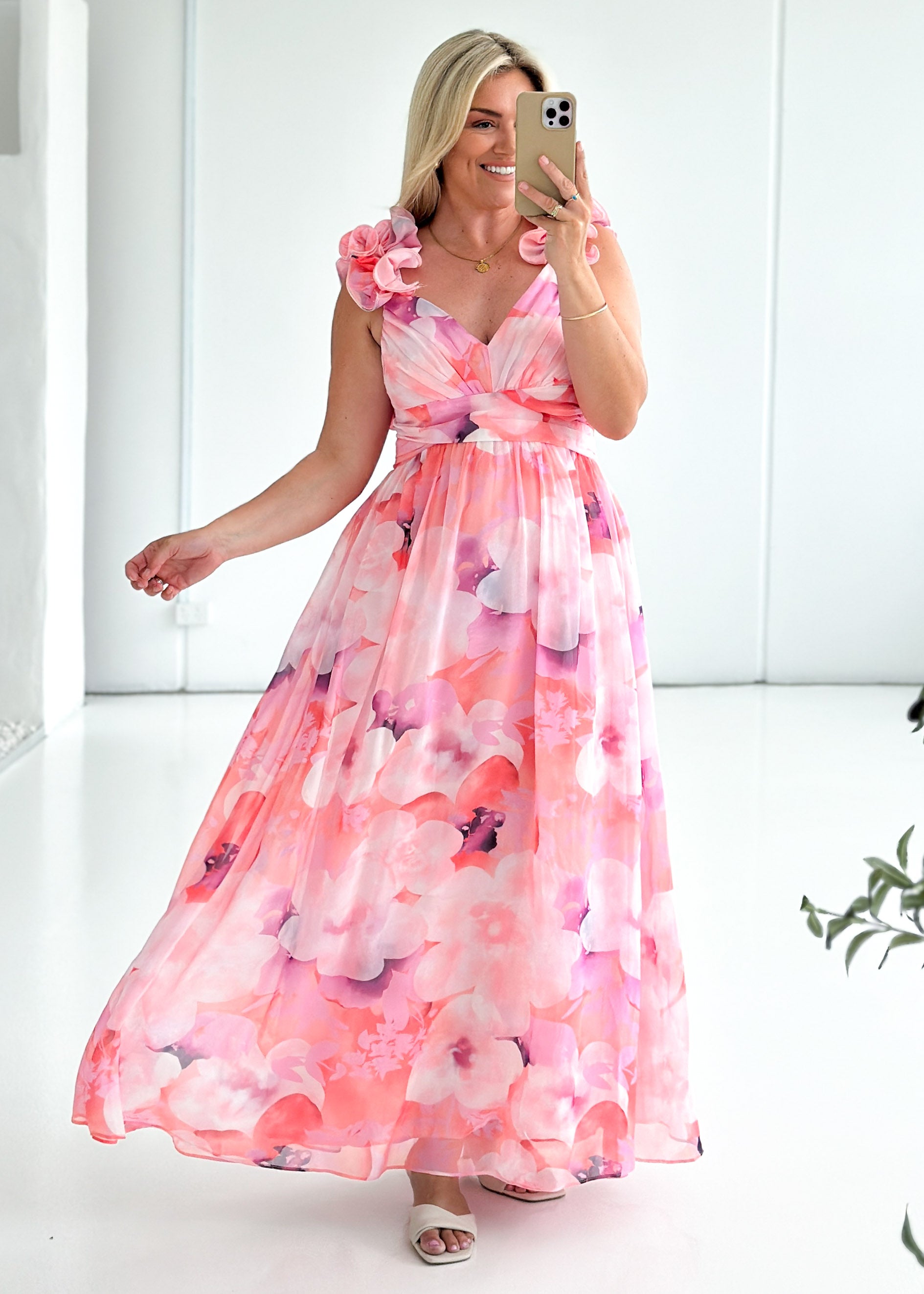 PRE-ORDER : Odessa Maxi Dress - Peach Spritz