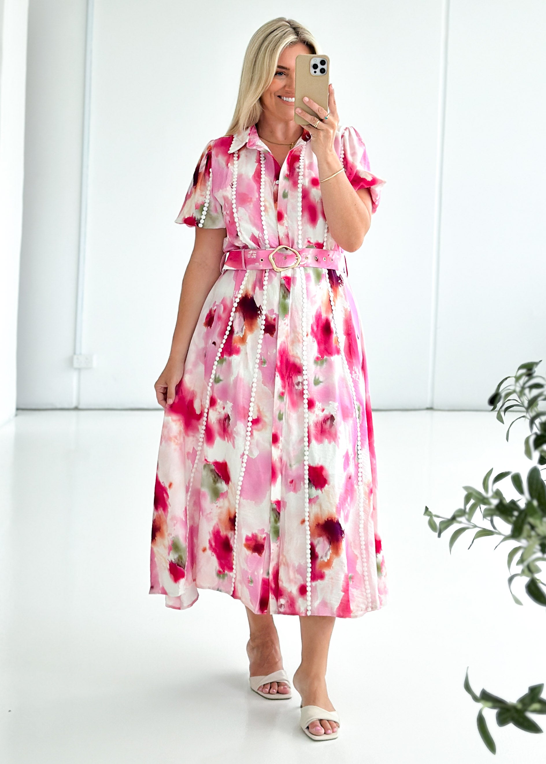 Kacy  Maxi Dress - Pink Splash