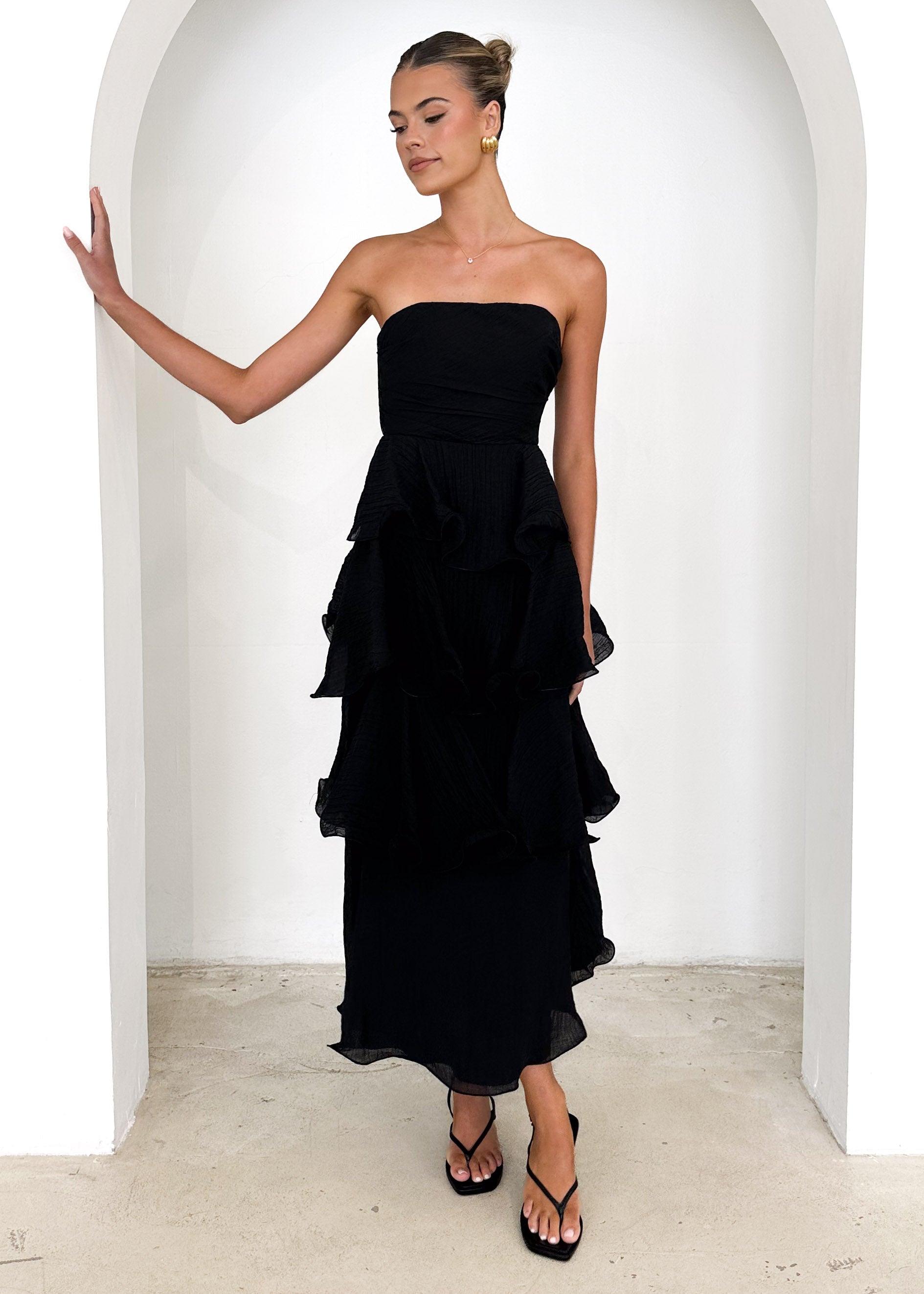 Neo Strapless Maxi Dress - Black