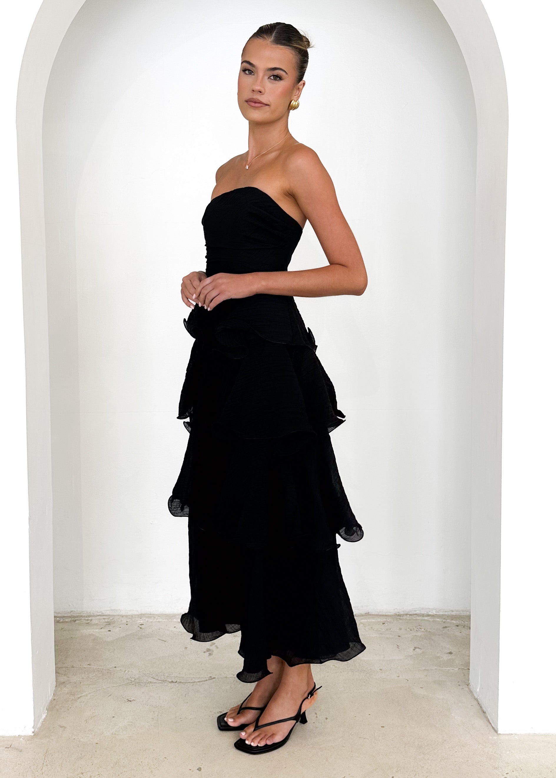 Neo Strapless Maxi Dress - Black