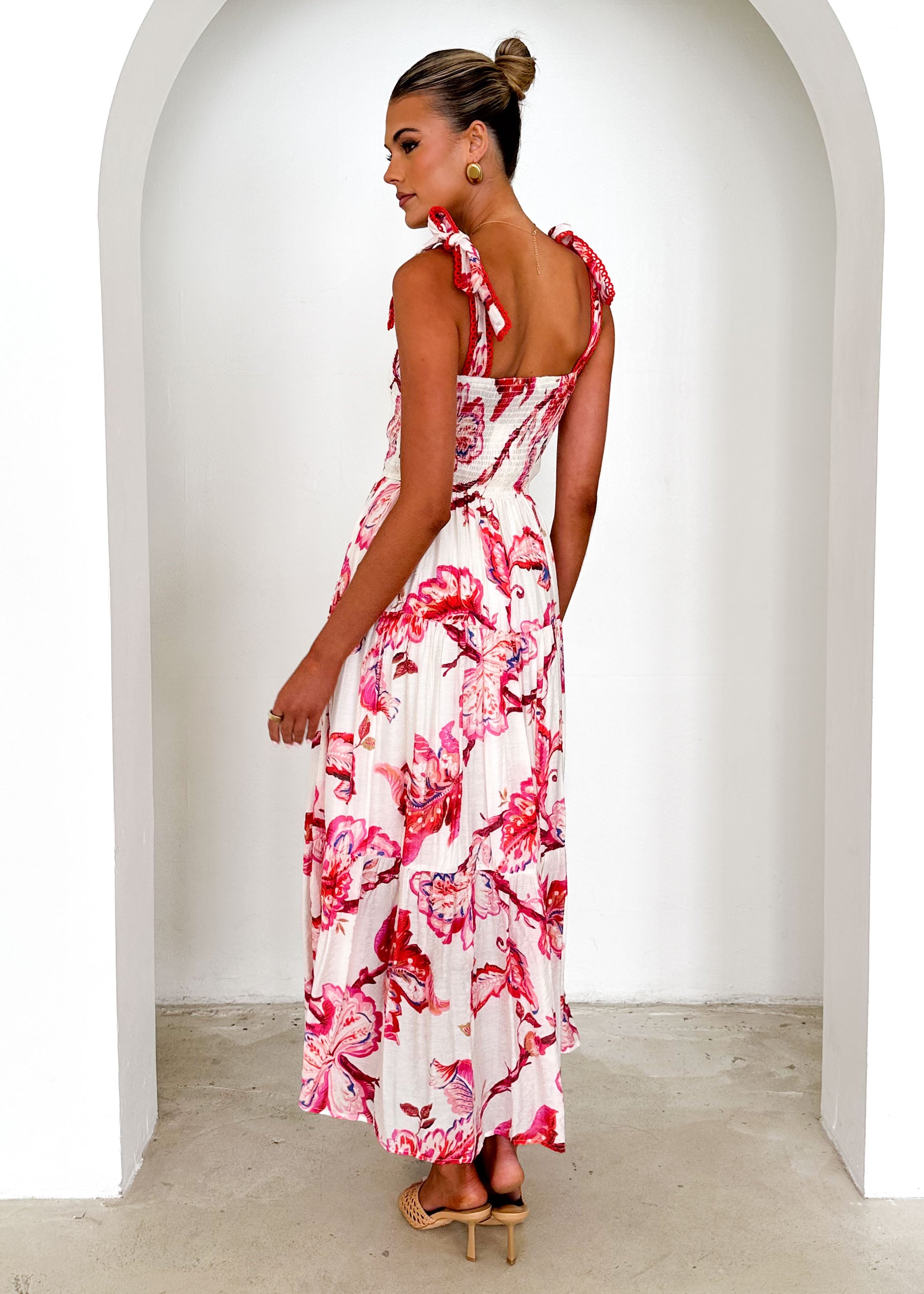 Beatrice Maxi Dress - Red Floral