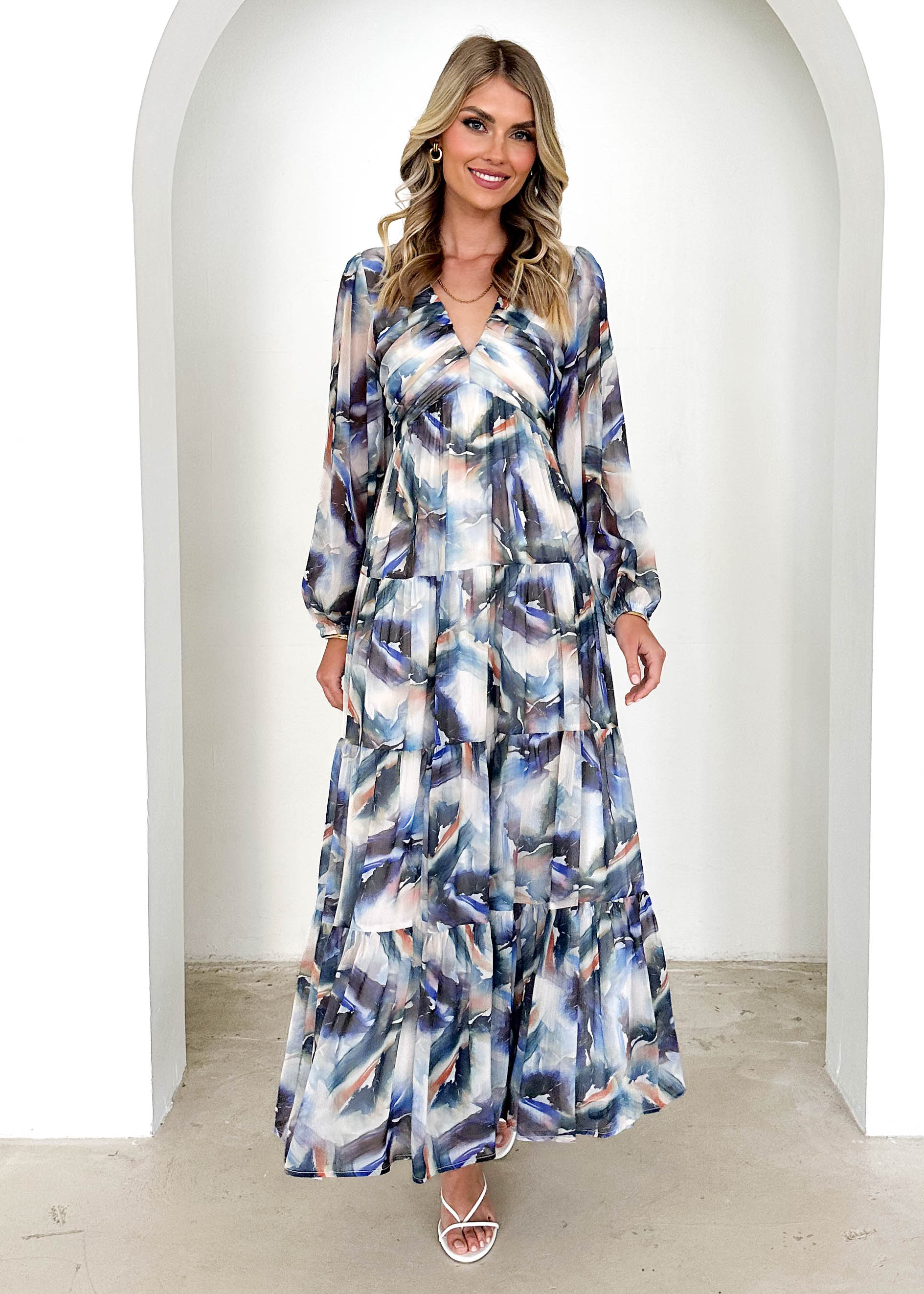 Hysteria Maxi Dress - Saphire Abstract