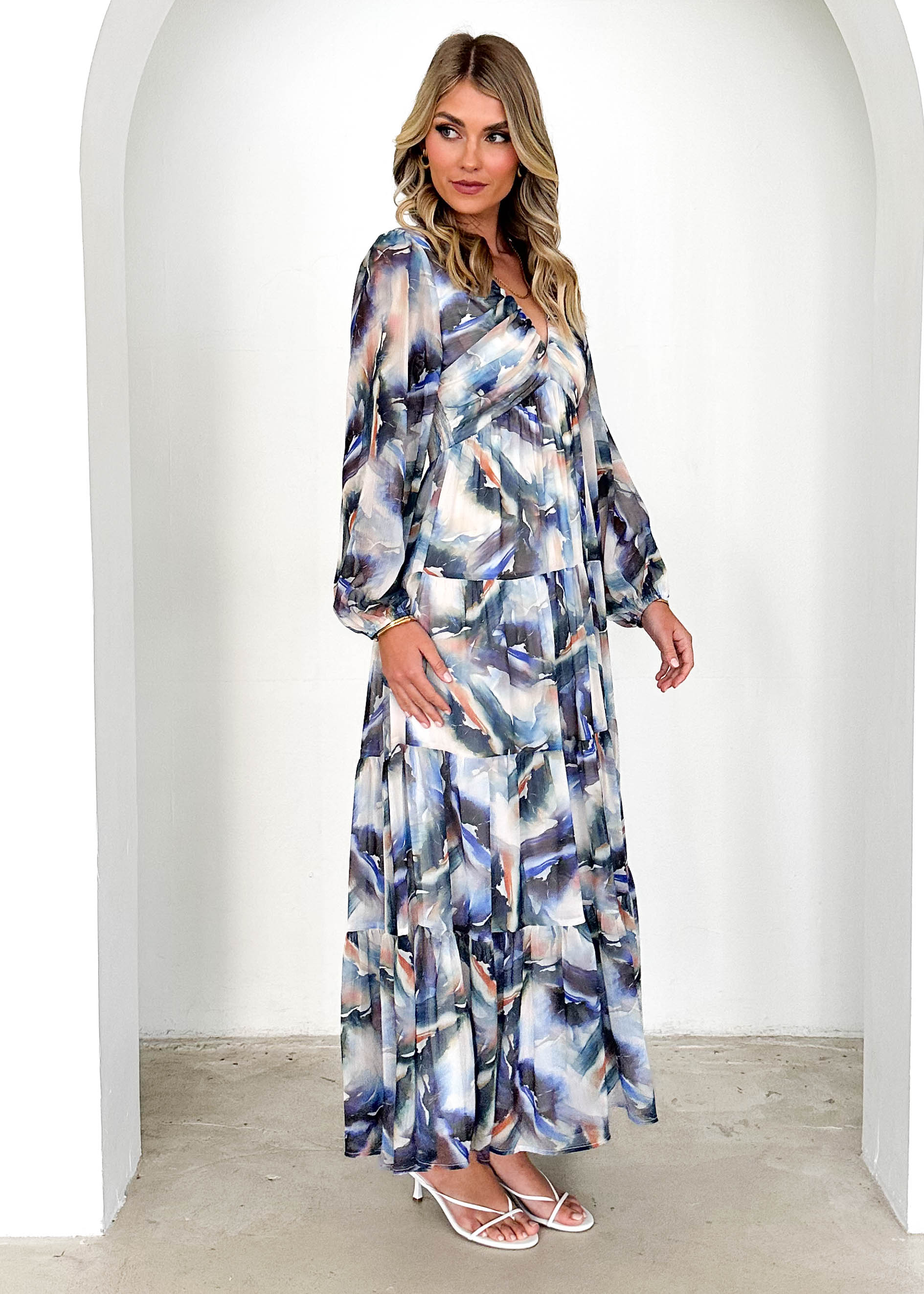 Hysteria Maxi Dress - Saphire Abstract