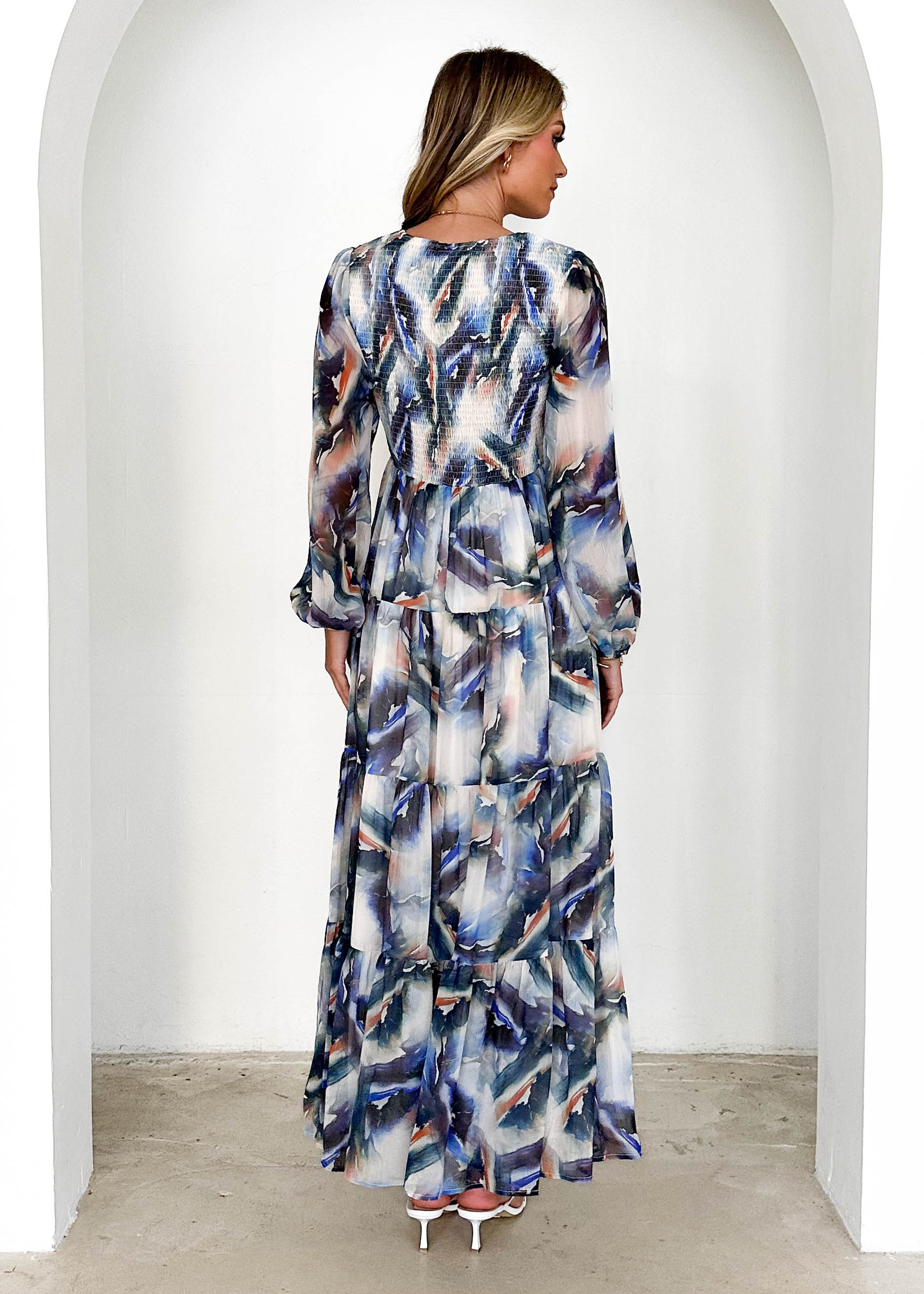 Hysteria Maxi Dress - Saphire Abstract