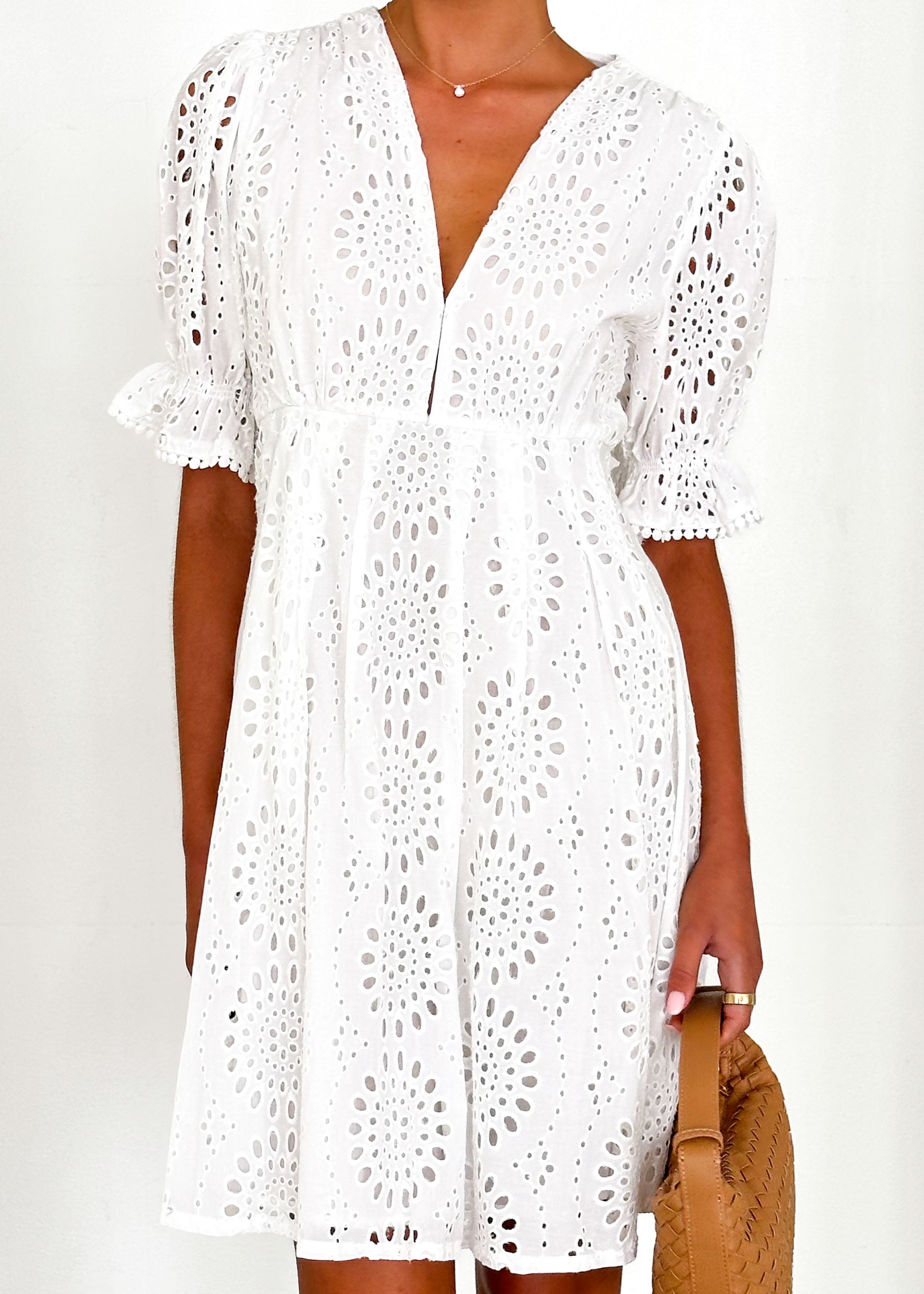 Grande Dress - White Anglaise