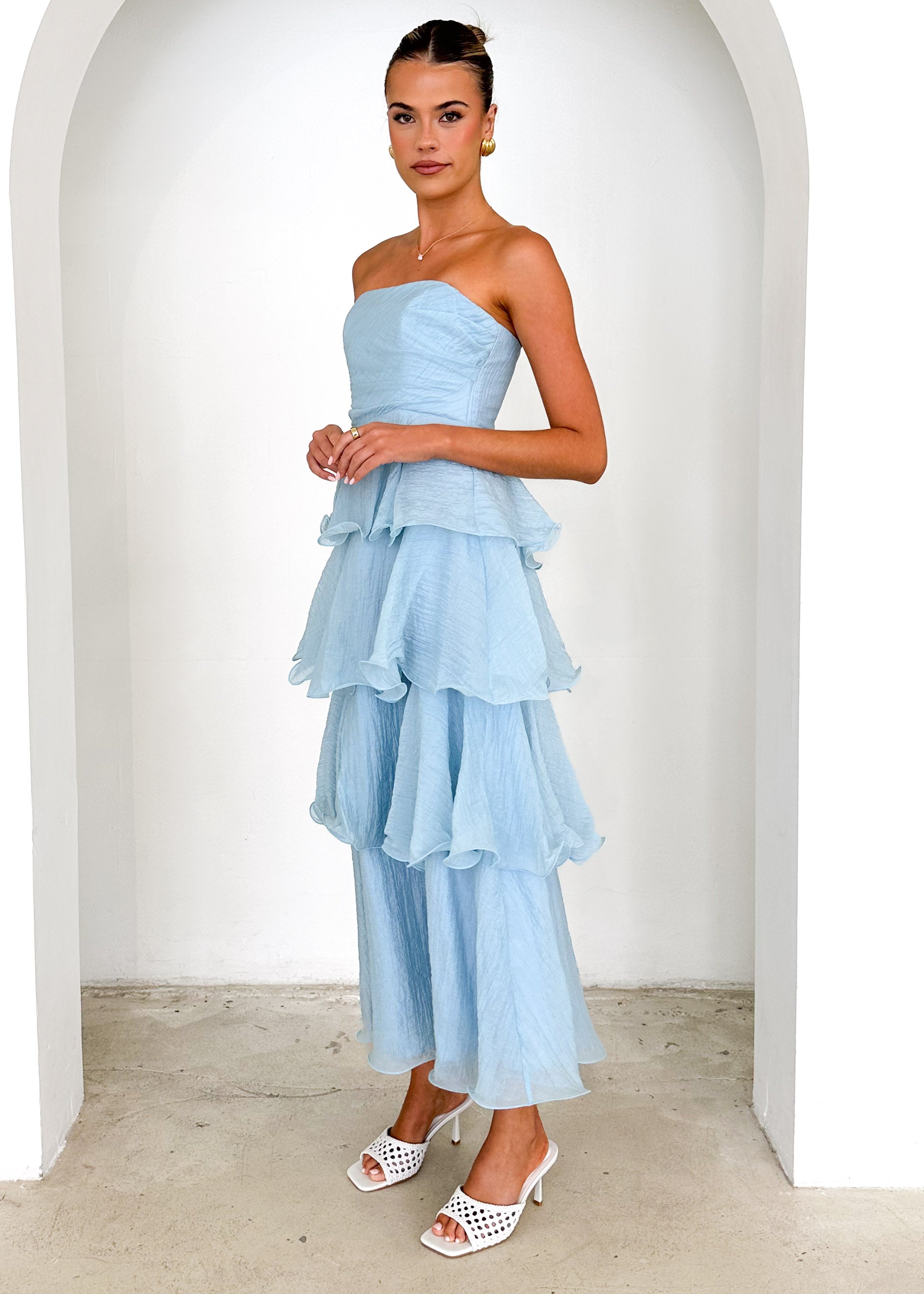 Neo Strapless Maxi Dress - Sky Blue