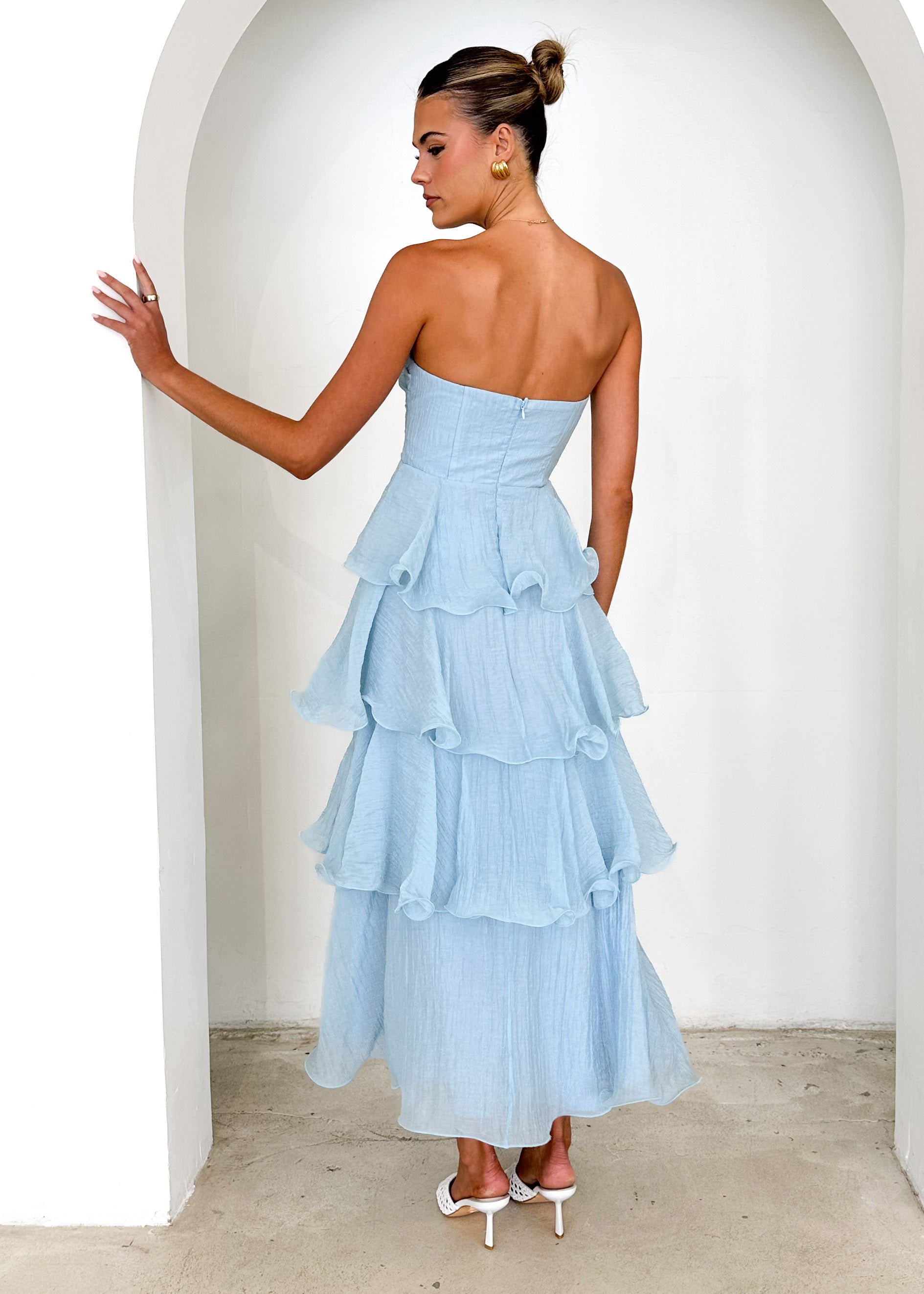 Neo Strapless Maxi Dress - Sky Blue