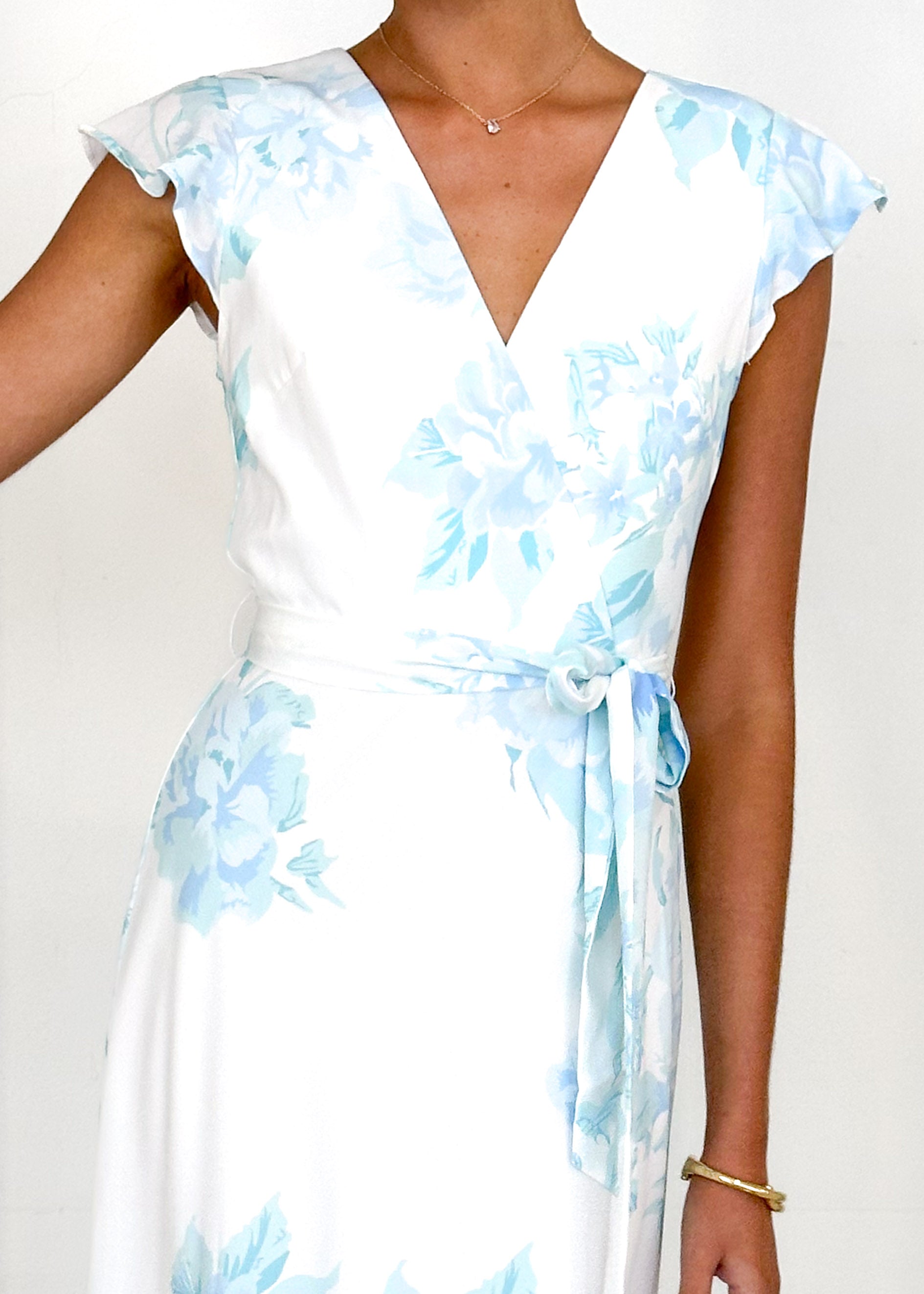 Graceless Midi Dress - Blue Floral