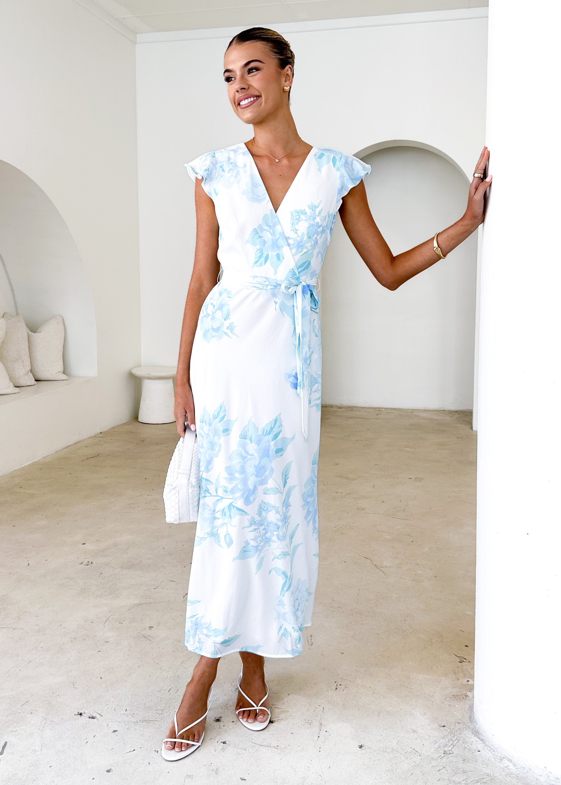 Graceless Midi Dress - Blue Floral