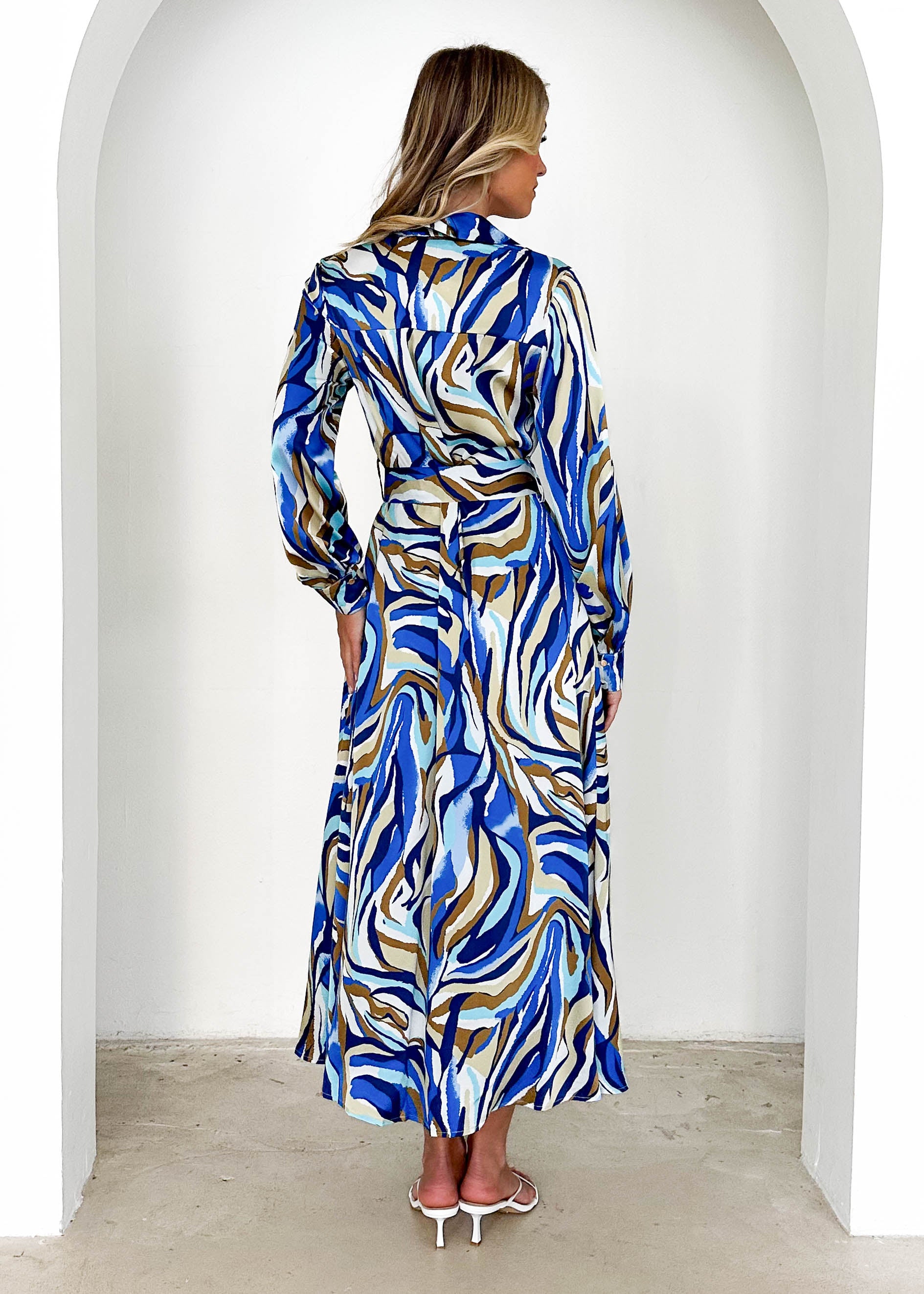 Maderra Midi Dress - Azure Safari