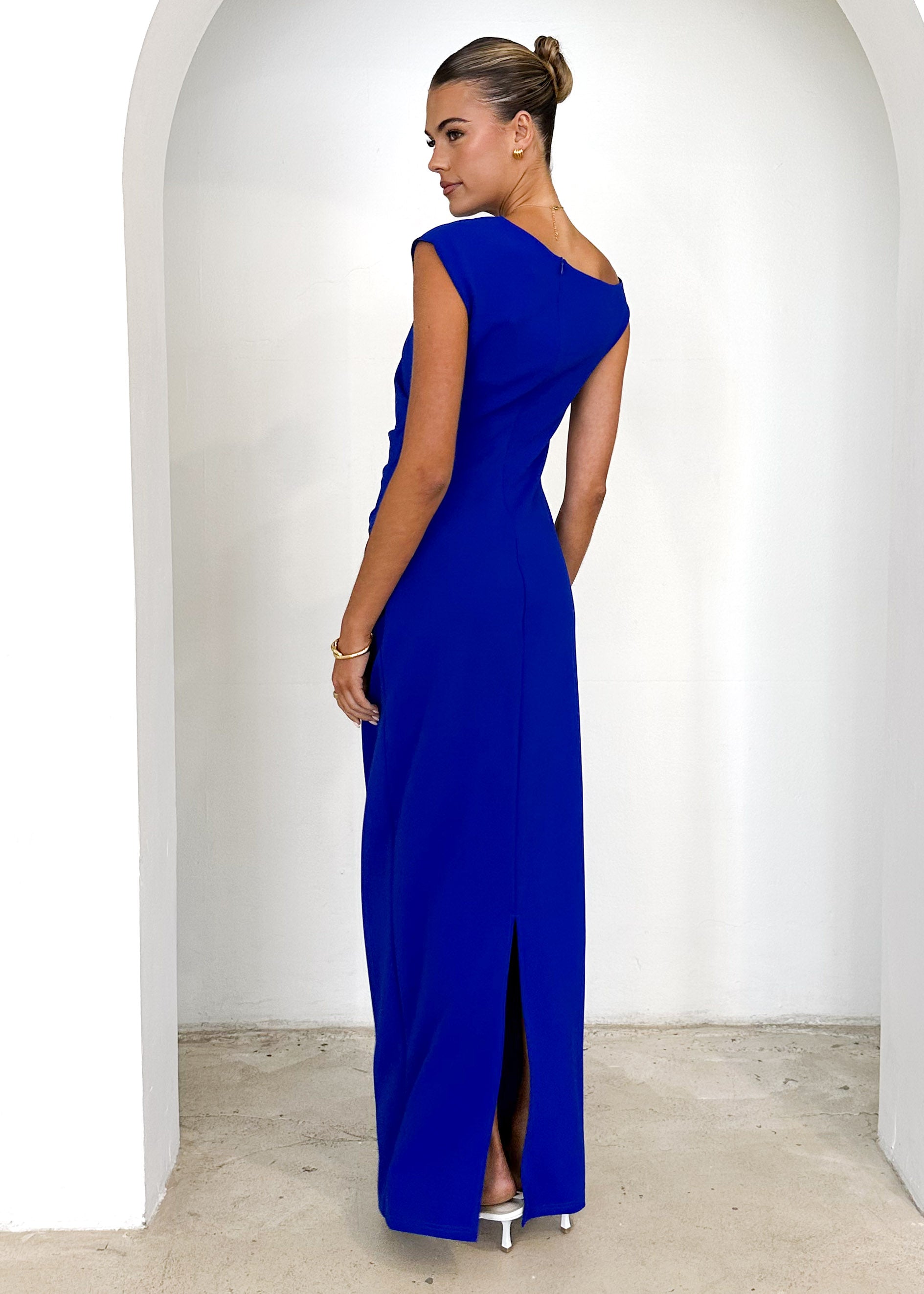 Carmella One Shoulder Maxi Dress - Cobalt