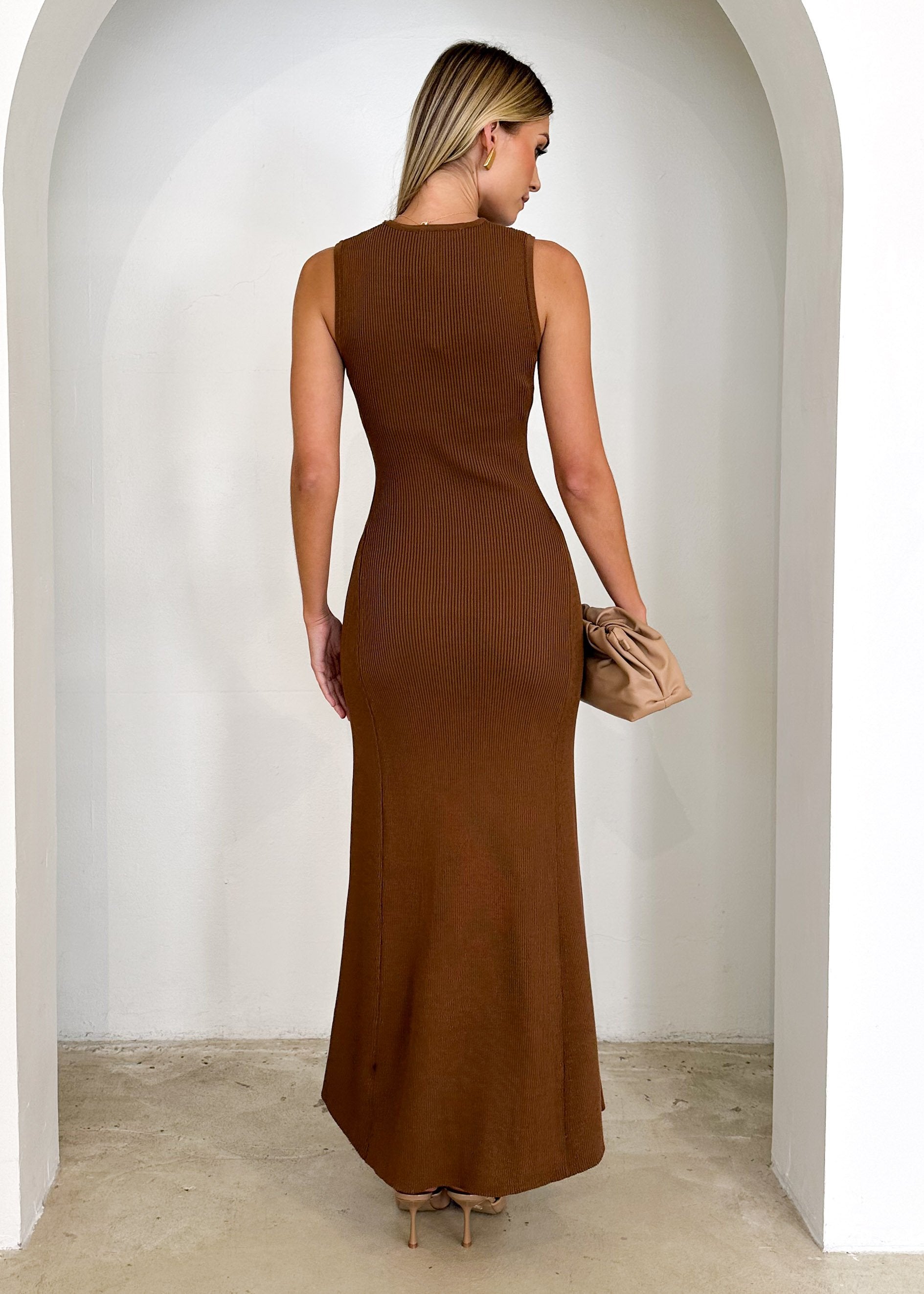 Amberle Knit Maxi Dress - Chocolate