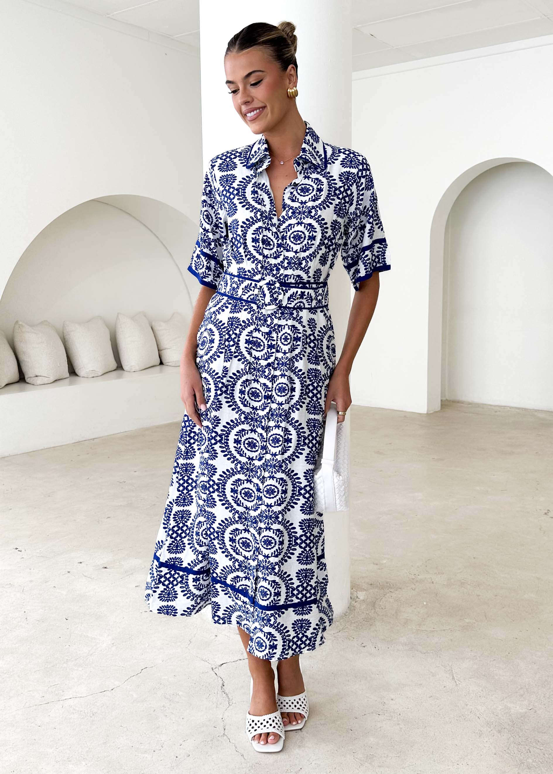 Wonderlight Maxi Dress - Navy Paisley