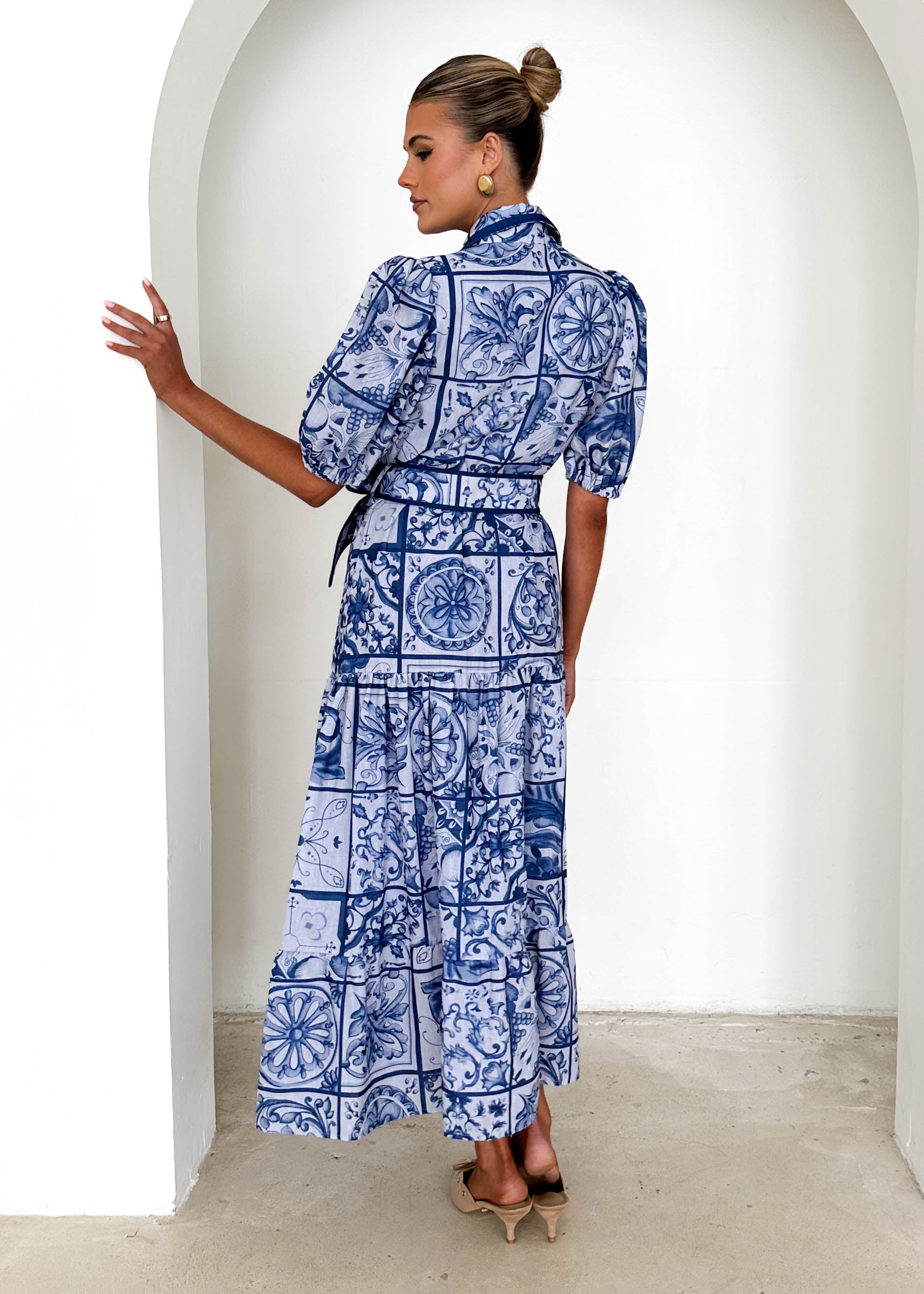 Deco Maxi Dress - Blue Tile